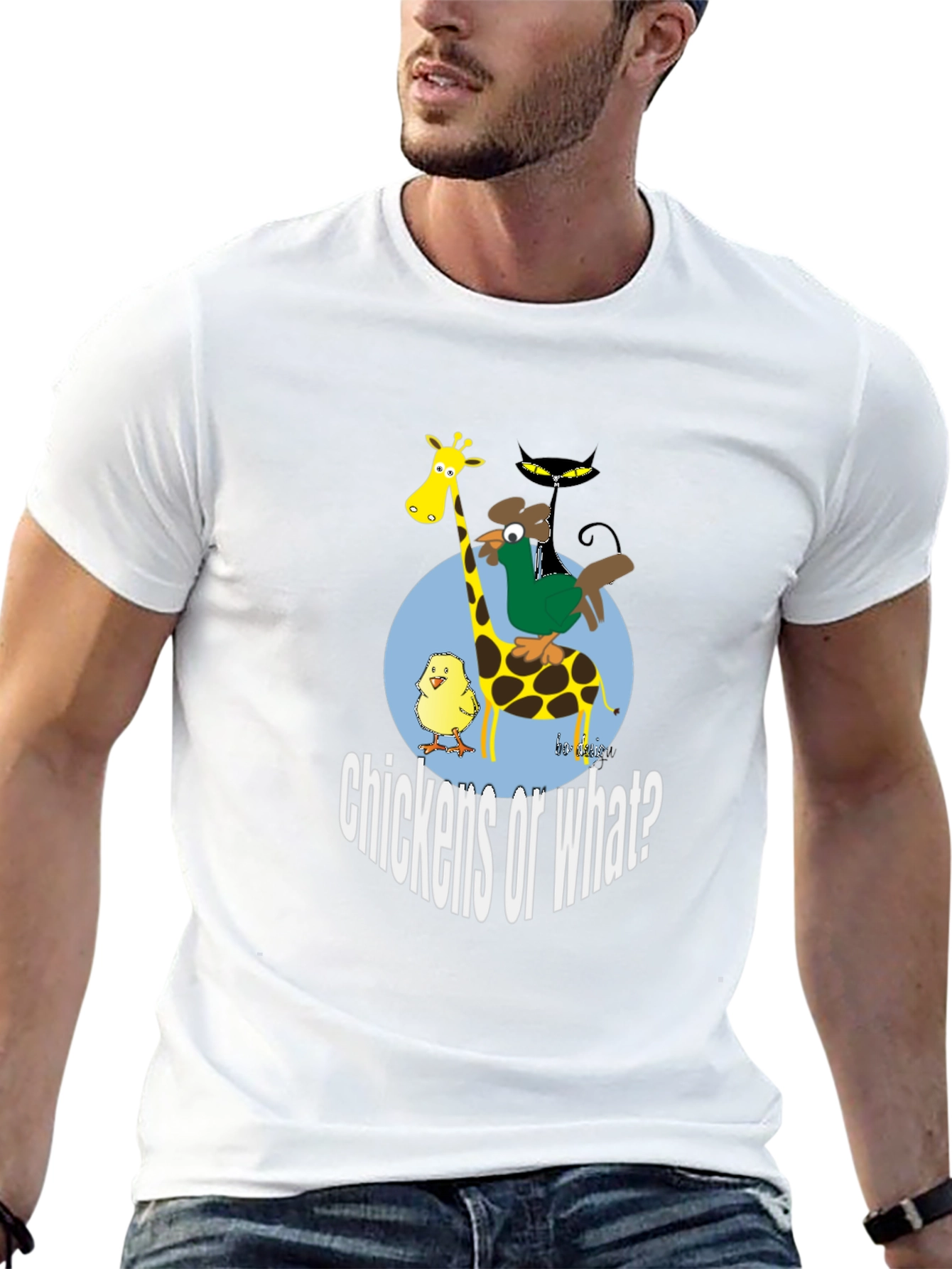 Chickens or What? Graphic Print T-Shirt