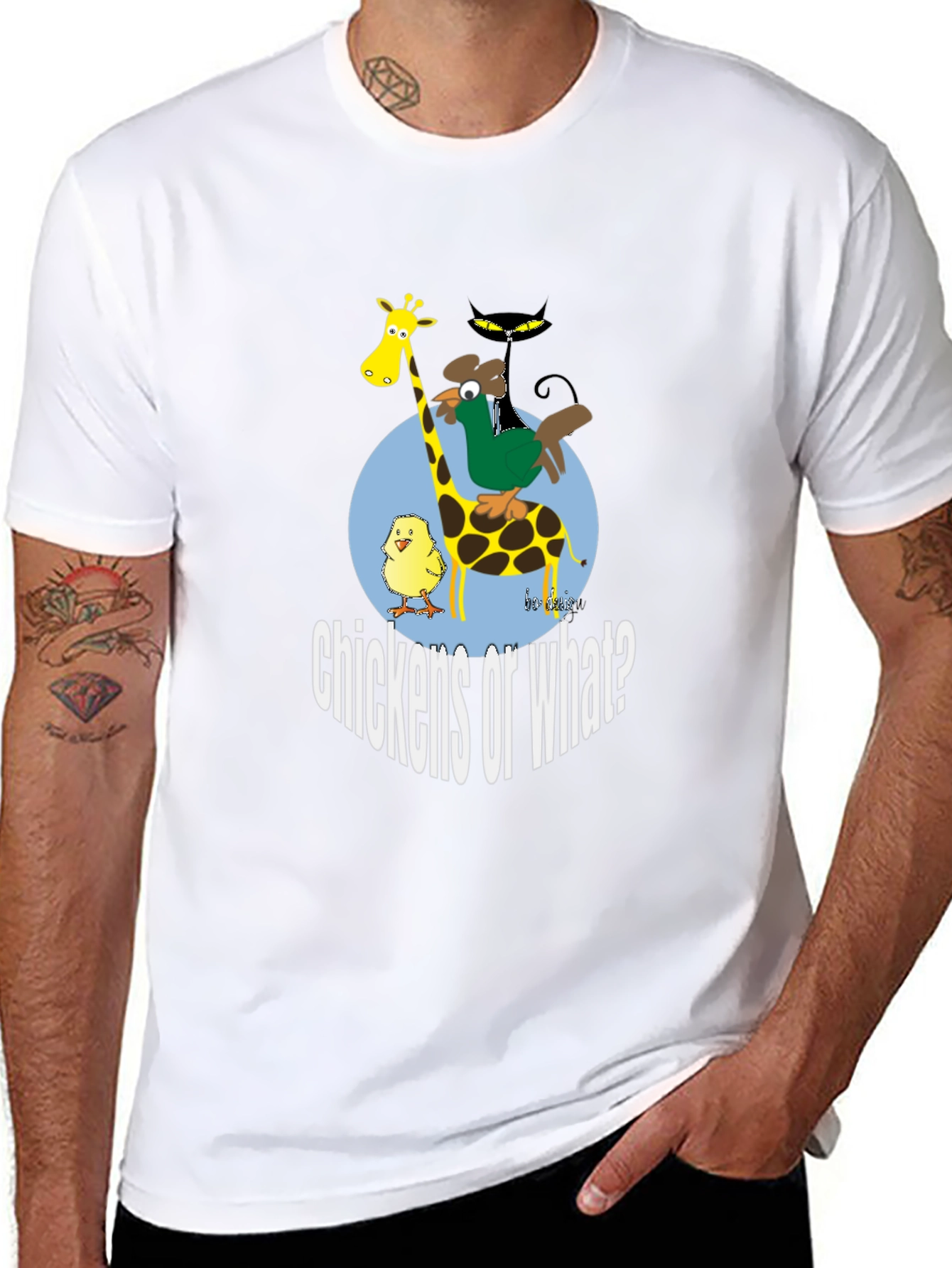 Chickens or What? Graphic Print T-Shirt