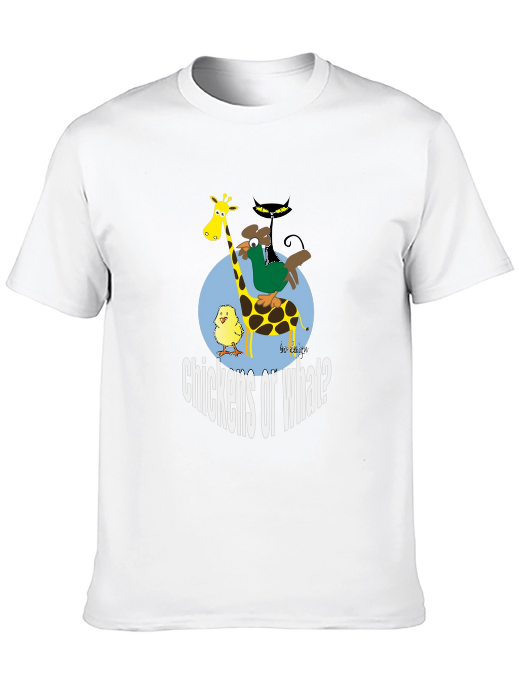 Chickens or What? Graphic Print T-Shirt