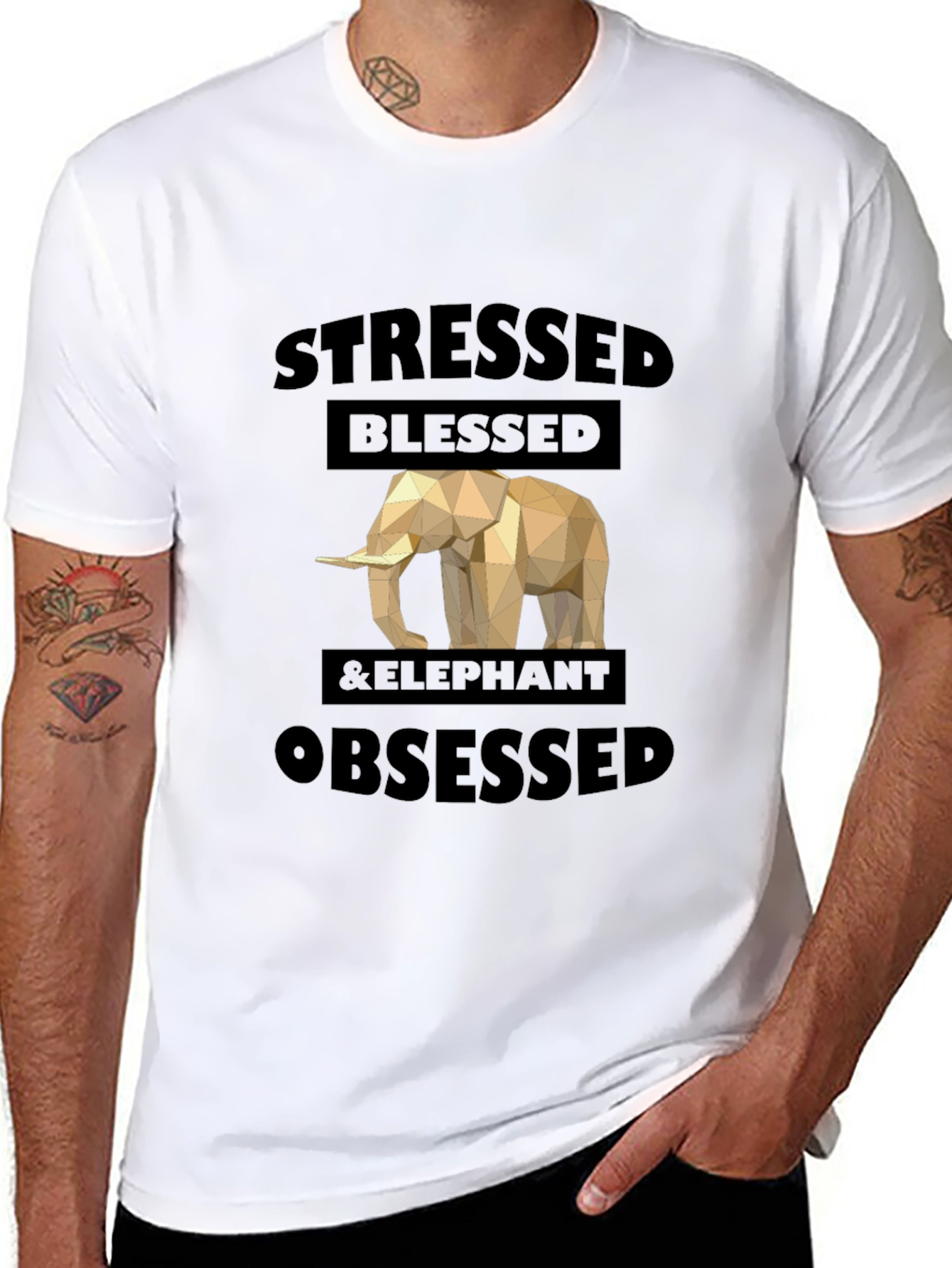 Stressed Blessed & Elephant Obsessed Graphic Tee