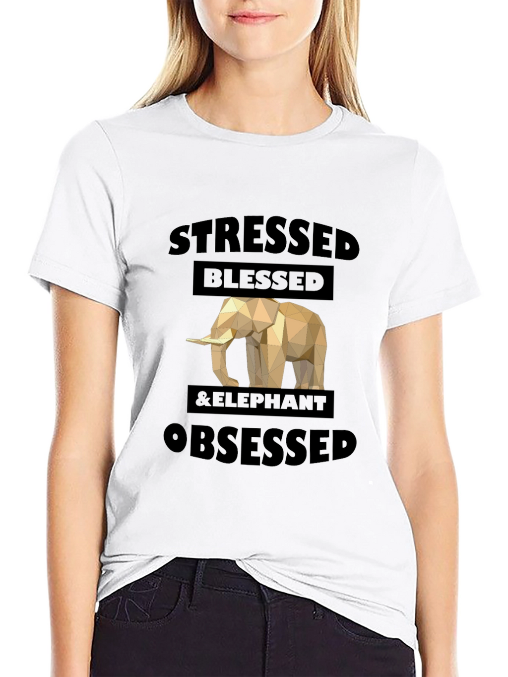 Stressed Blessed & Elephant Obsessed Graphic Tee