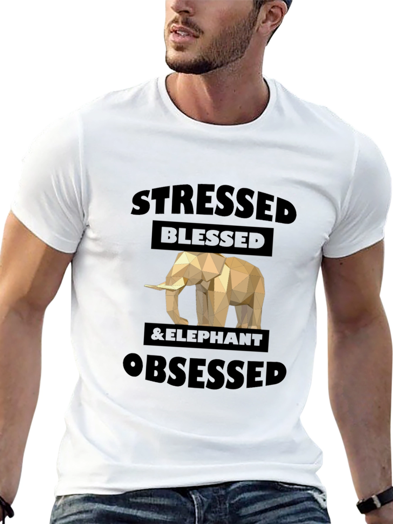 Stressed Blessed & Elephant Obsessed Graphic Tee