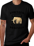 Stressed Blessed & Elephant Obsessed Graphic Tee