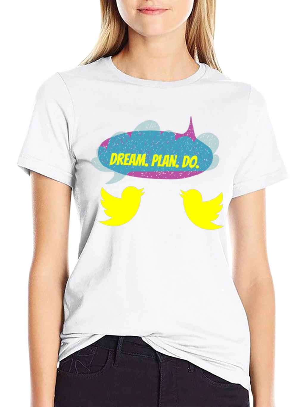 Dream Plan Do T-Shirt with Bird Design