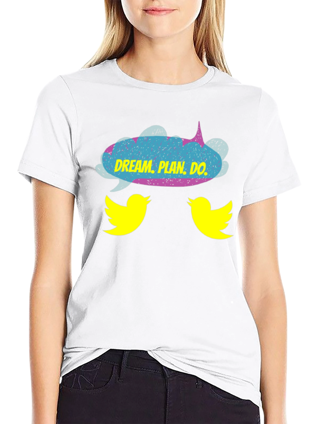 Dream Plan Do T-Shirt with Bird Design