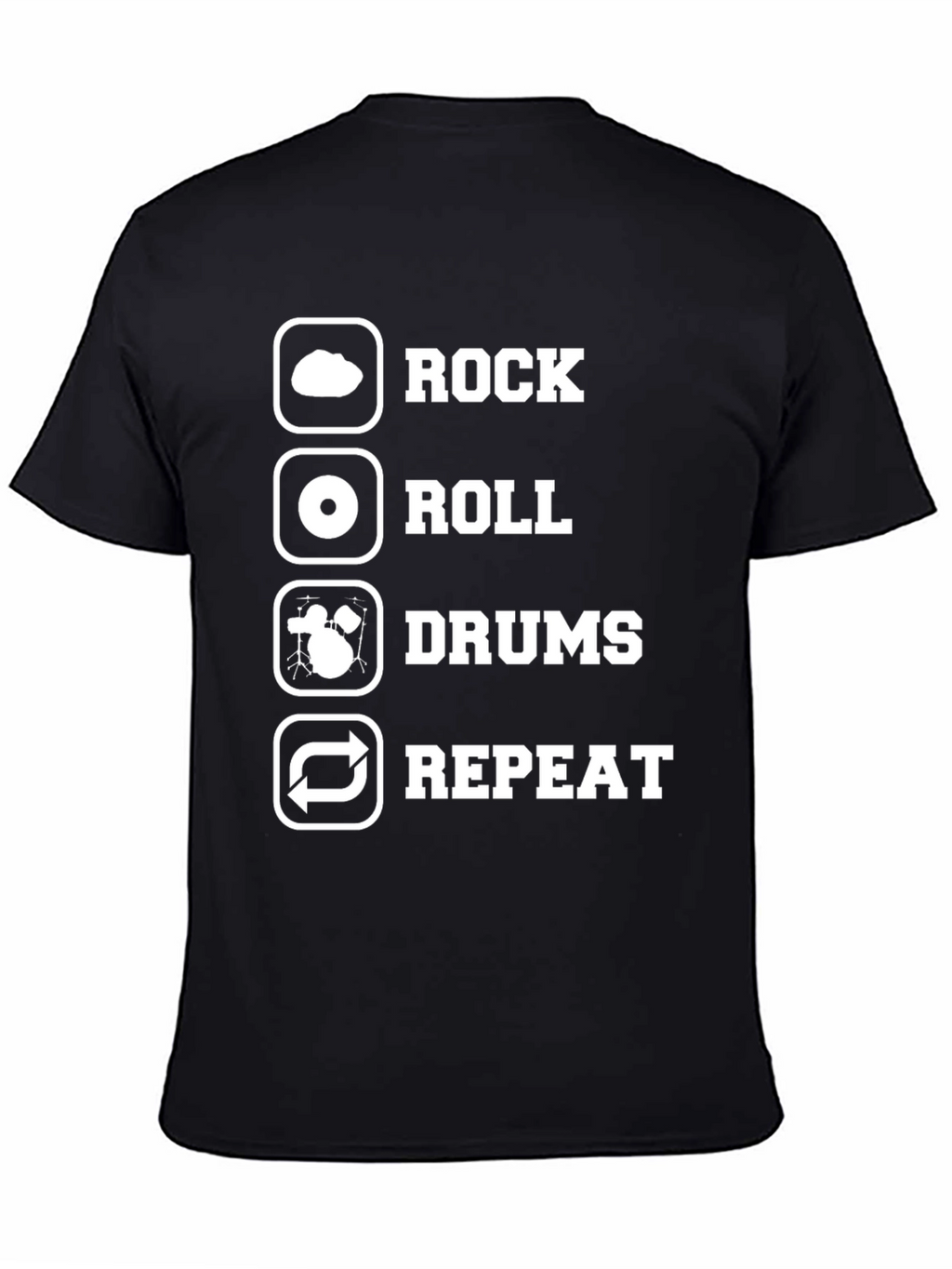 Rock Roll Drums Repeat T-Shirt - Musician Gift