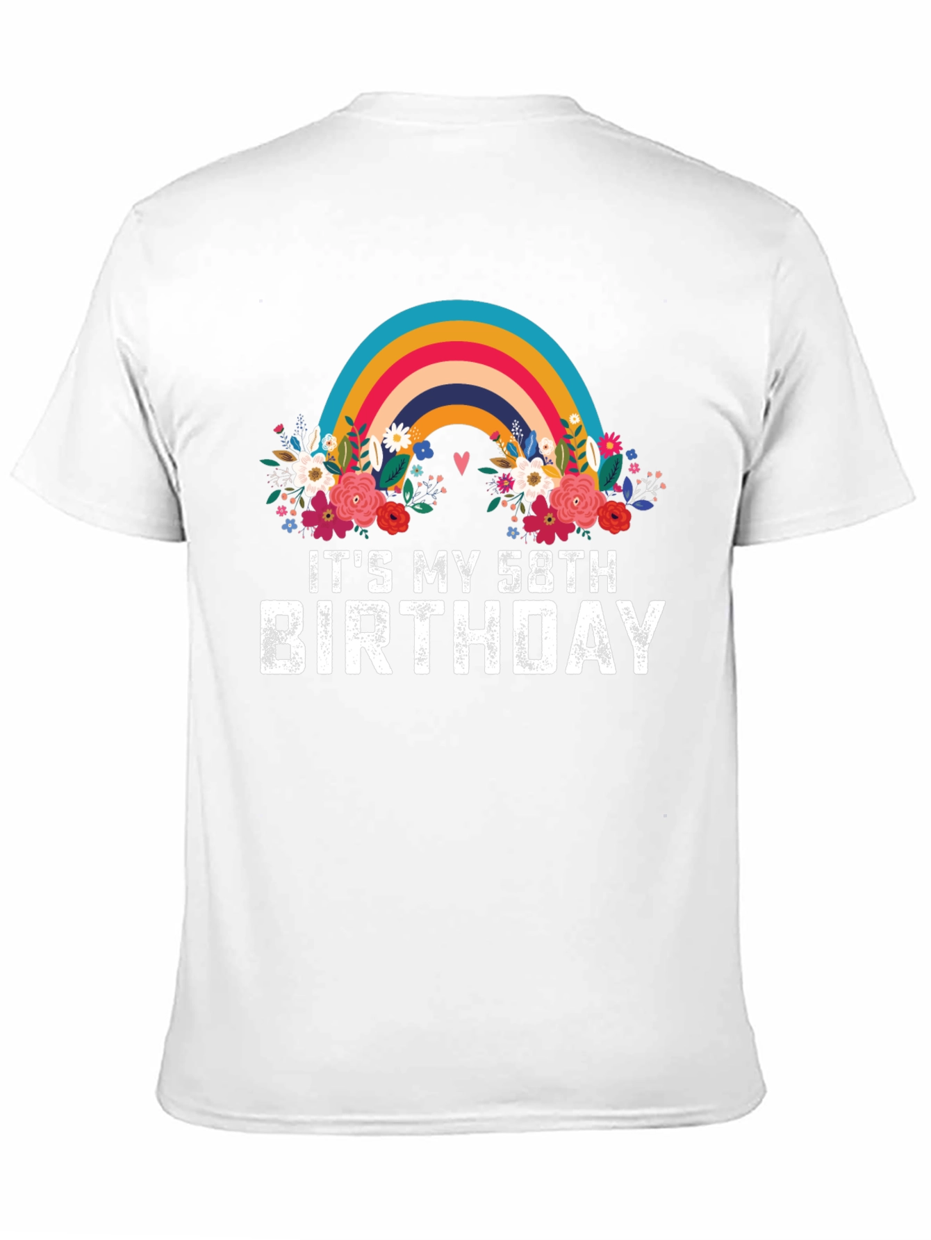 58th Birthday Rainbow Floral T-Shirt