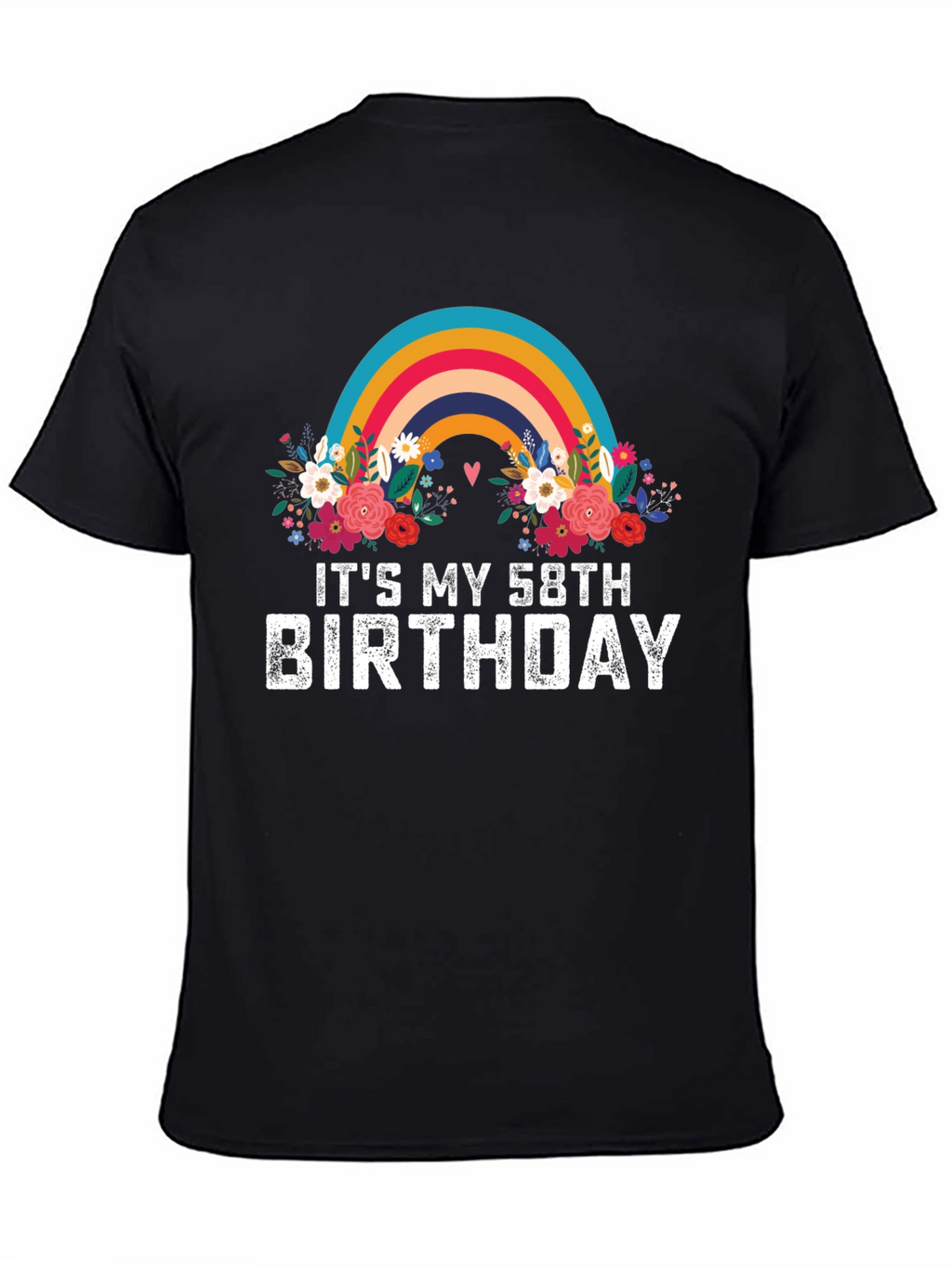 58th Birthday Rainbow Floral T-Shirt