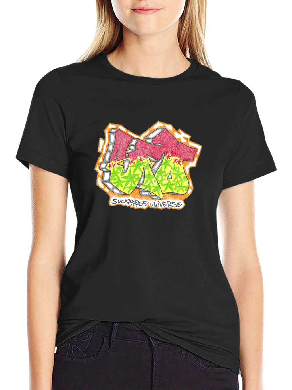 Sucka Free Universe Graphic T-Shirt - Black