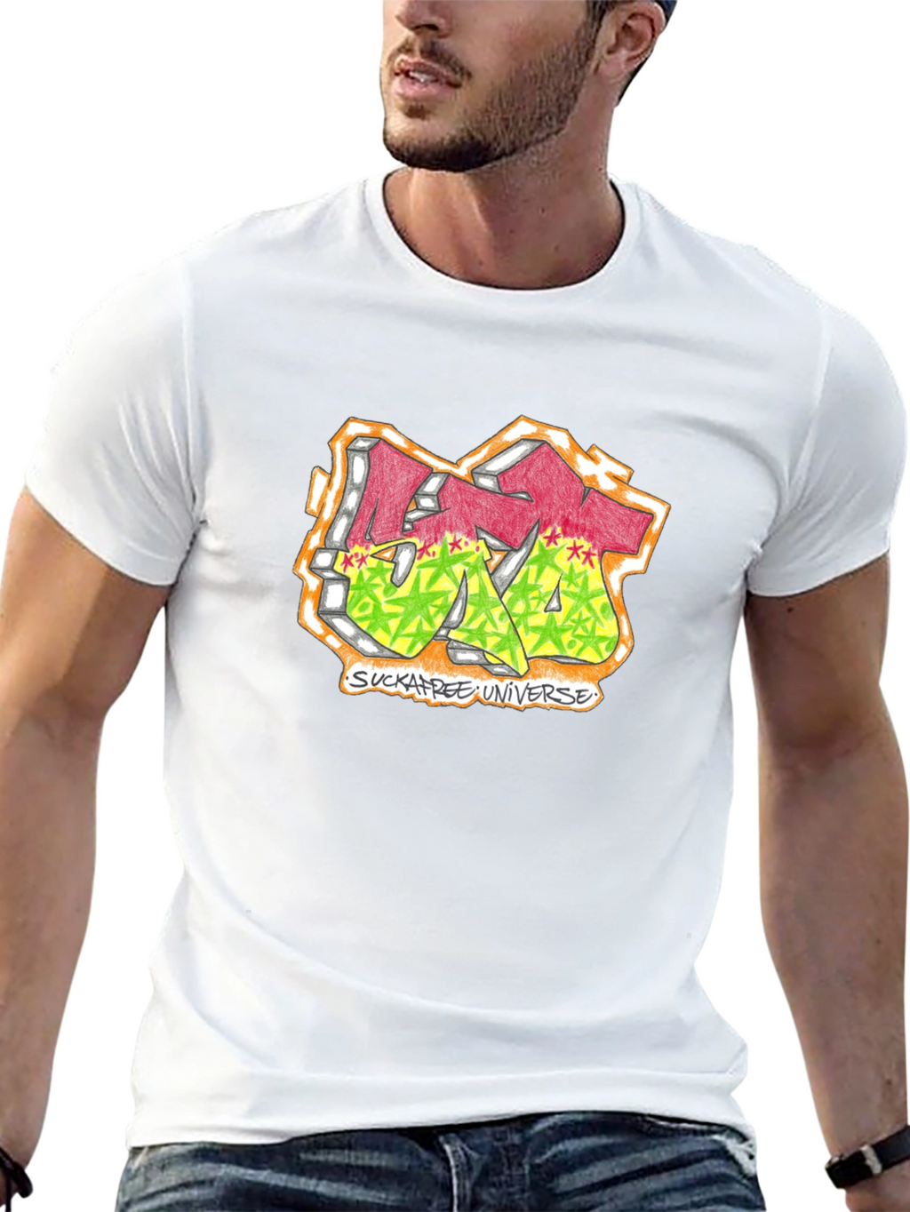 Sucka Free Universe Graphic T-Shirt - Black