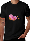 Chill Donut Cartoon Black T-Shirt