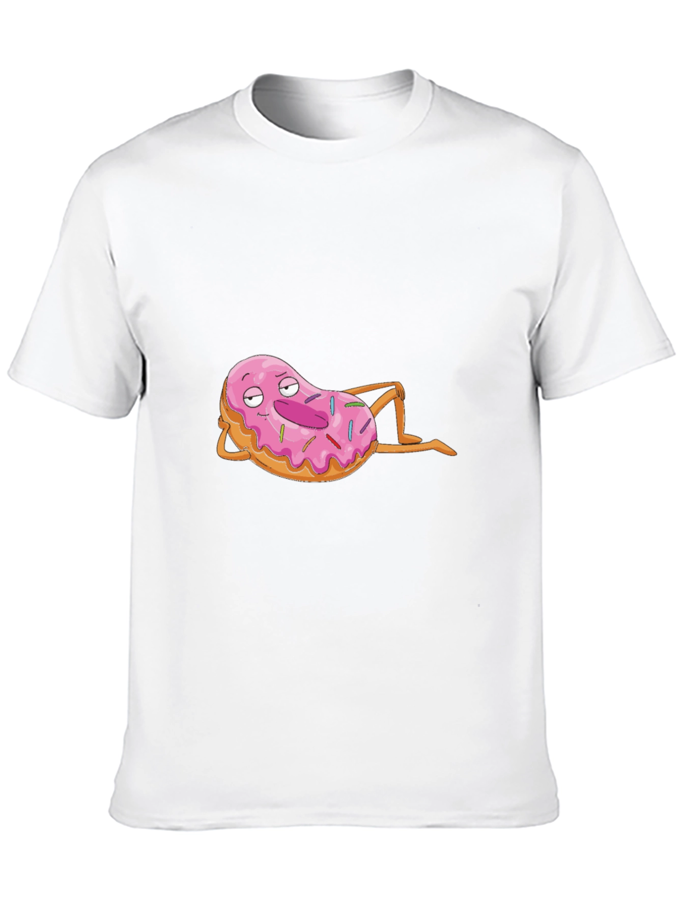 Chill Donut Cartoon Black T-Shirt