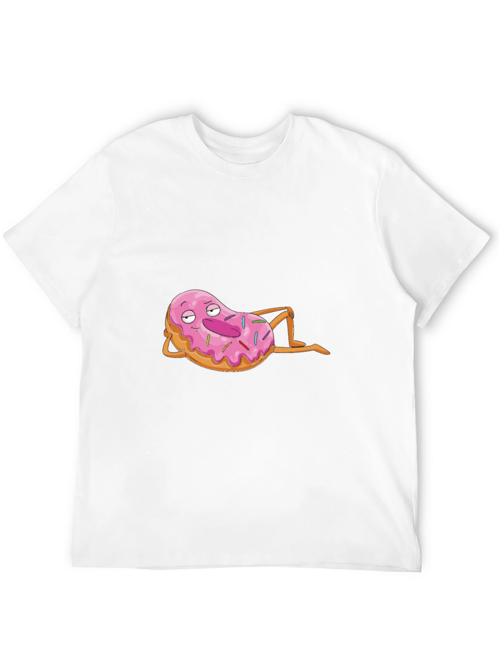 Chill Donut Cartoon Black T-Shirt