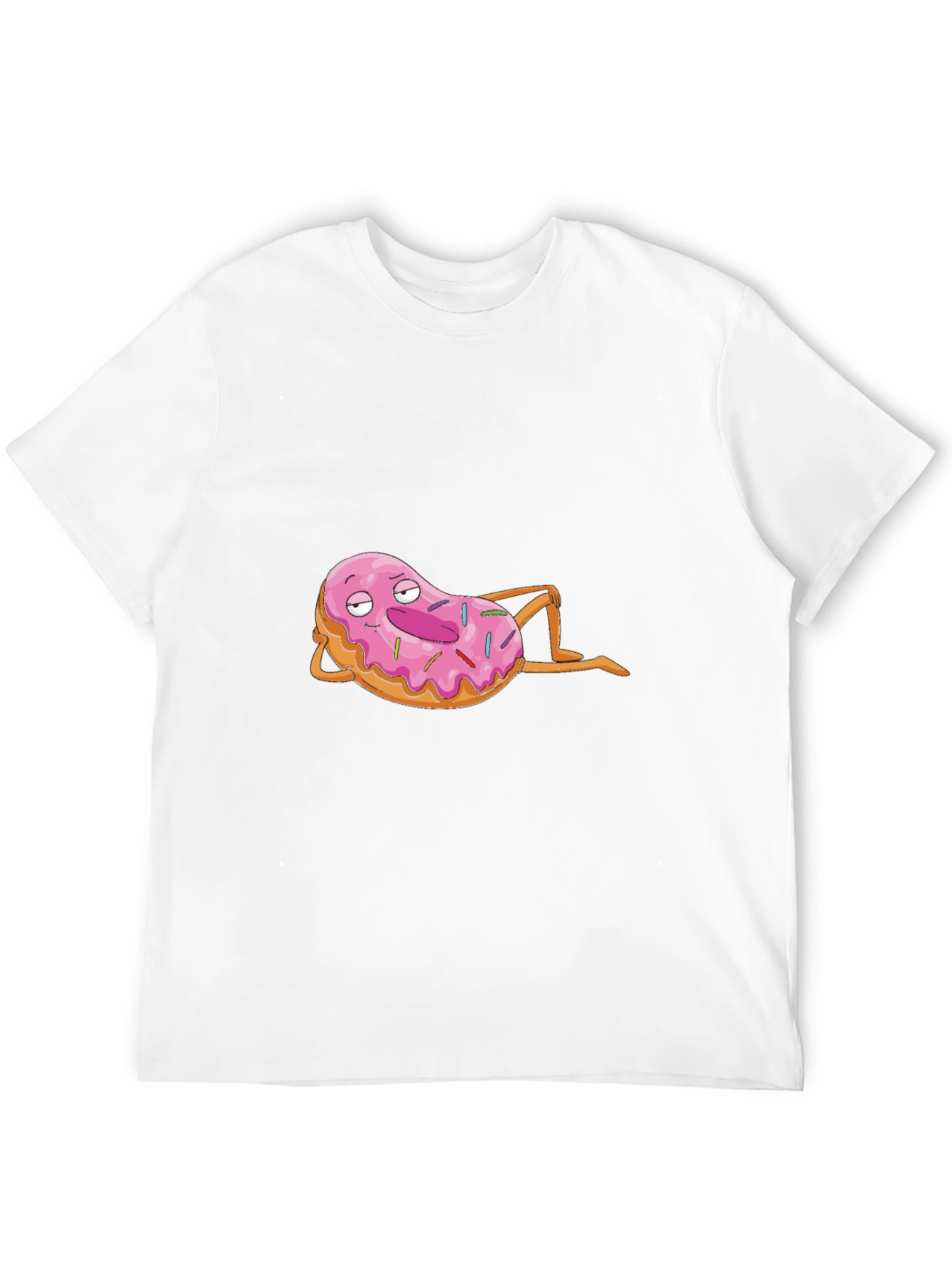 Chill Donut Cartoon Black T-Shirt
