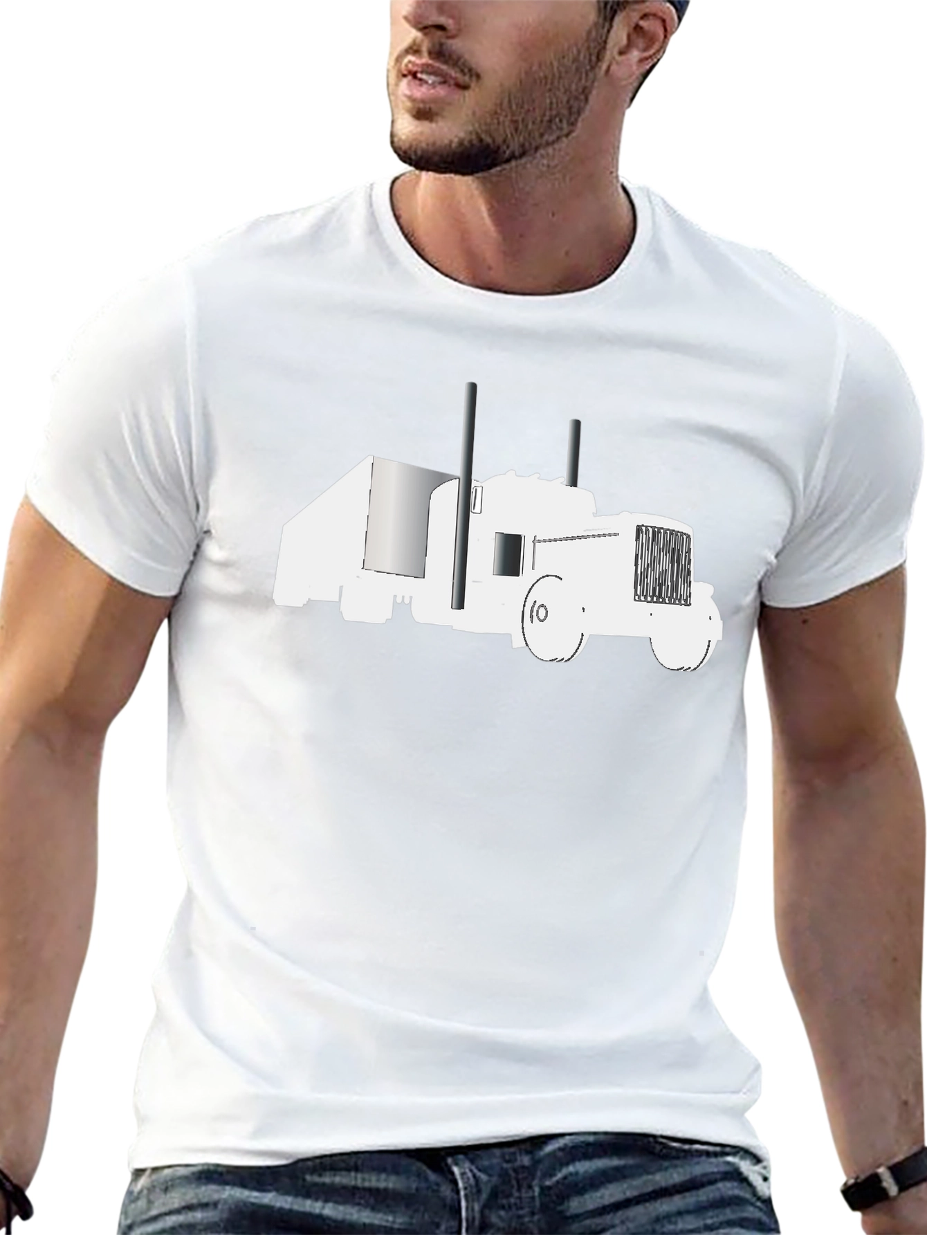 Truck Graphic Tee - Black Cotton Comfort