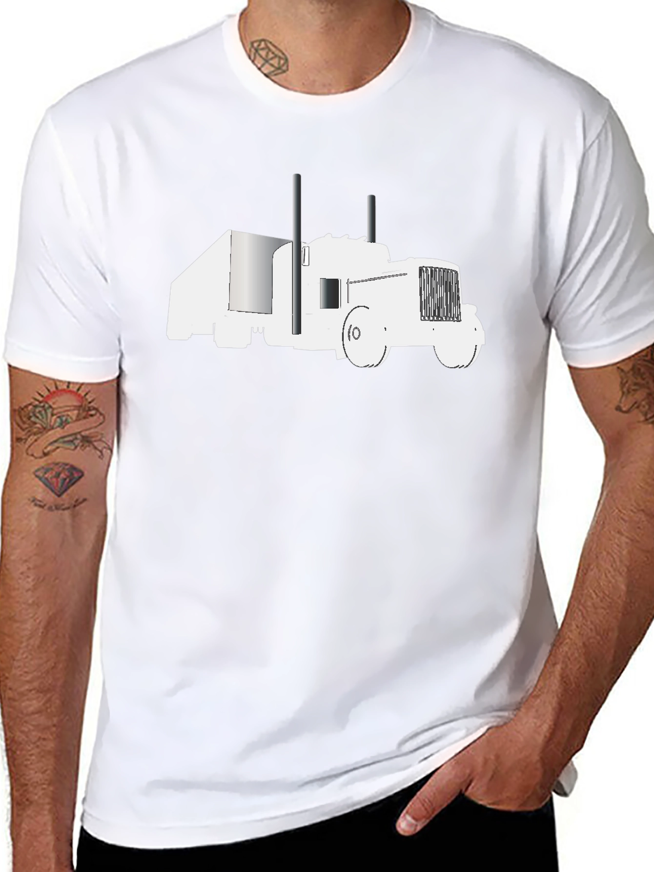 Truck Graphic Tee - Black Cotton Comfort