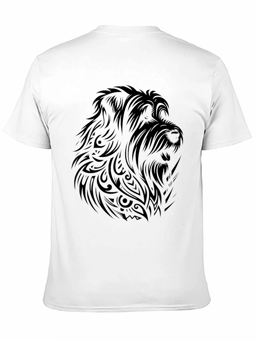 Mens Black Tribal Dog Graphic Tee