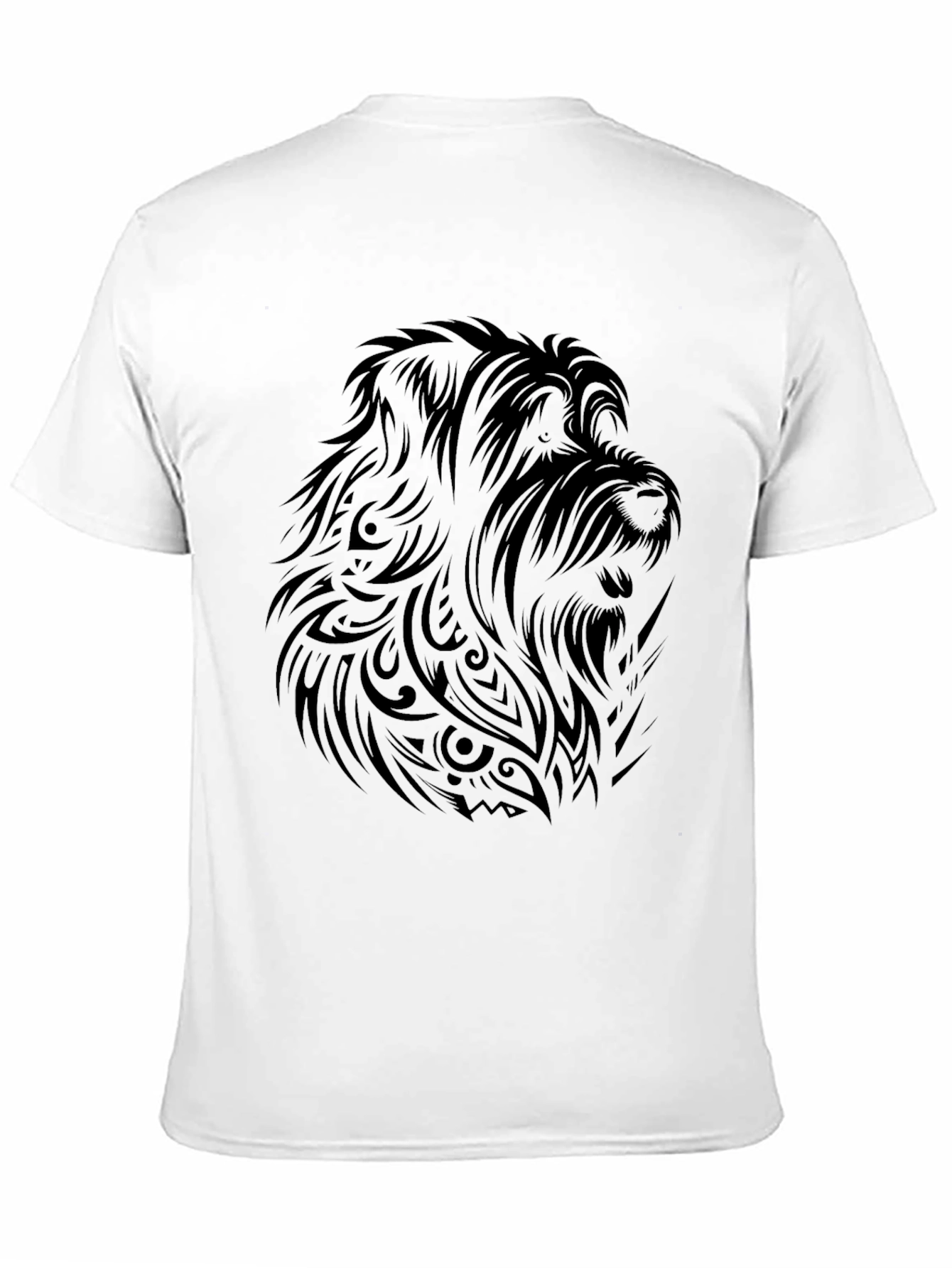 Mens Black Tribal Dog Graphic Tee