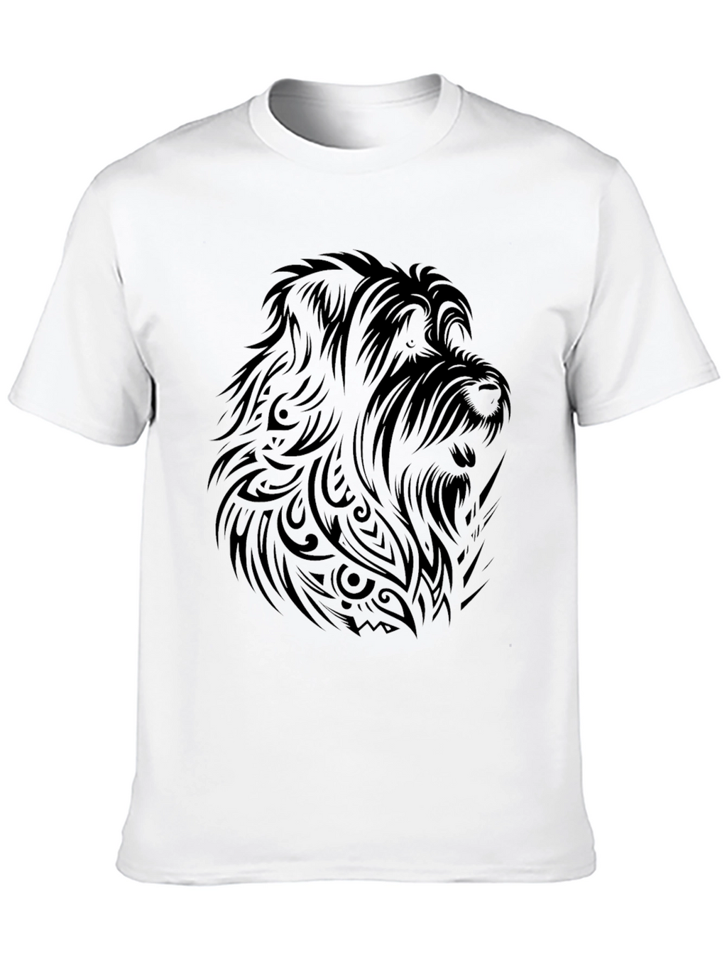 Mens Black Tribal Dog Graphic Tee