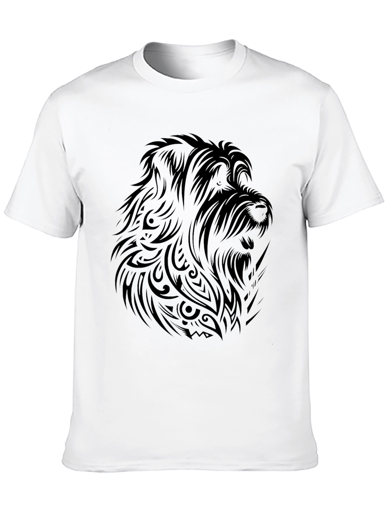 Mens Black Tribal Dog Graphic Tee