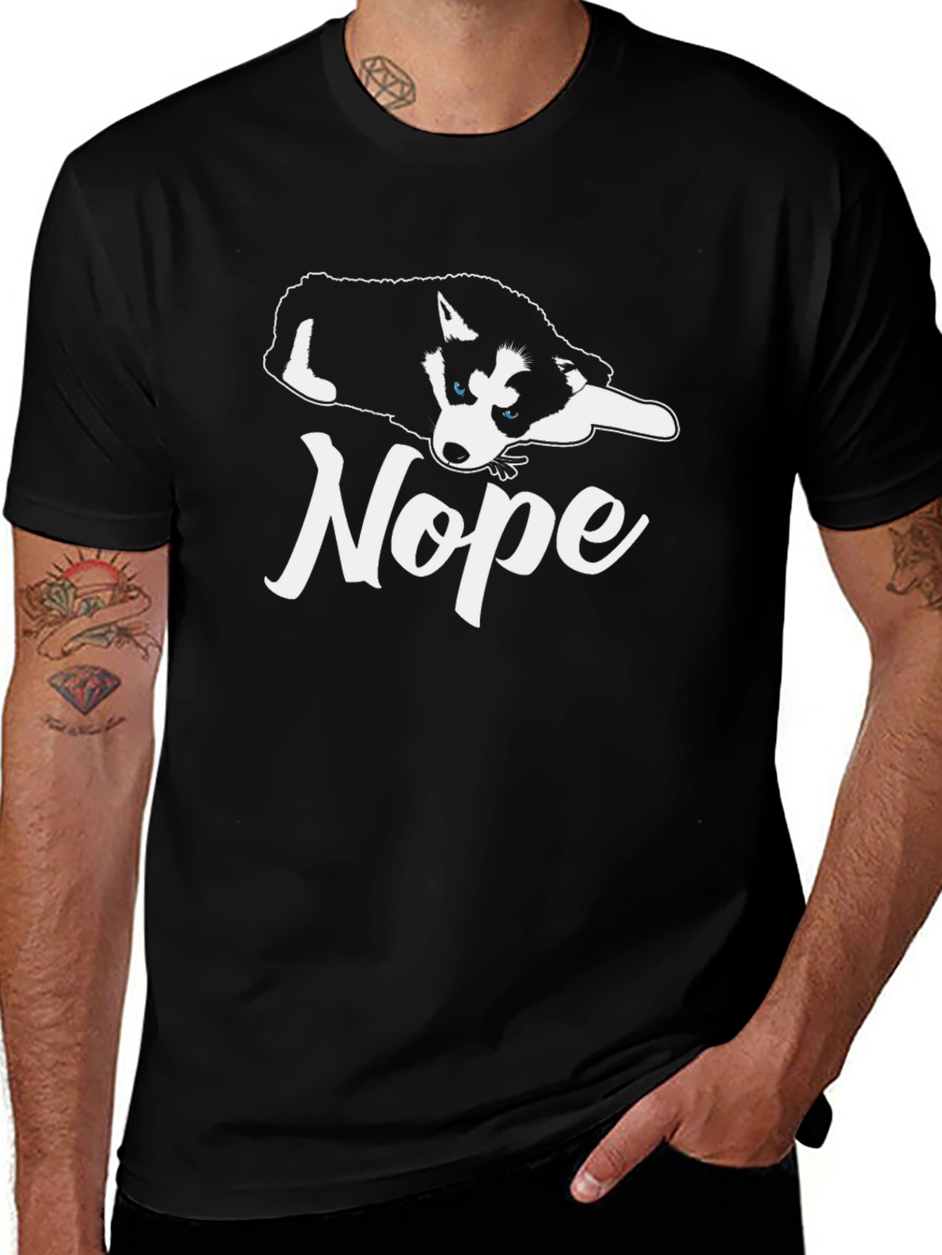 Nope Lazy Dog Graphic Tee - Casual Comfort