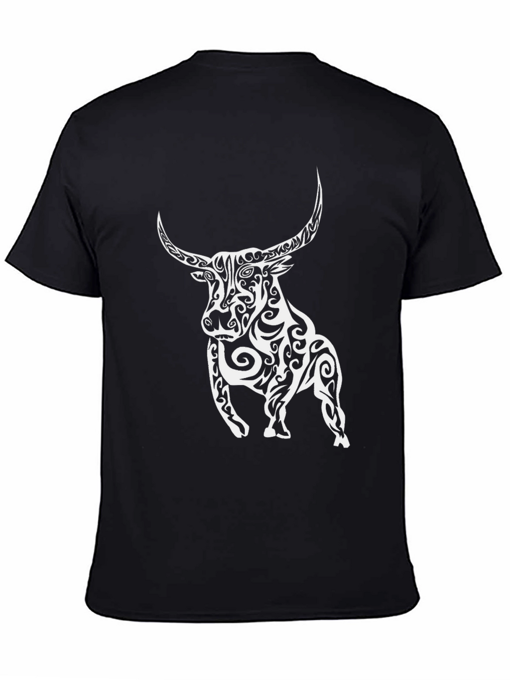 Tribal Bull Graphic Black T-Shirt