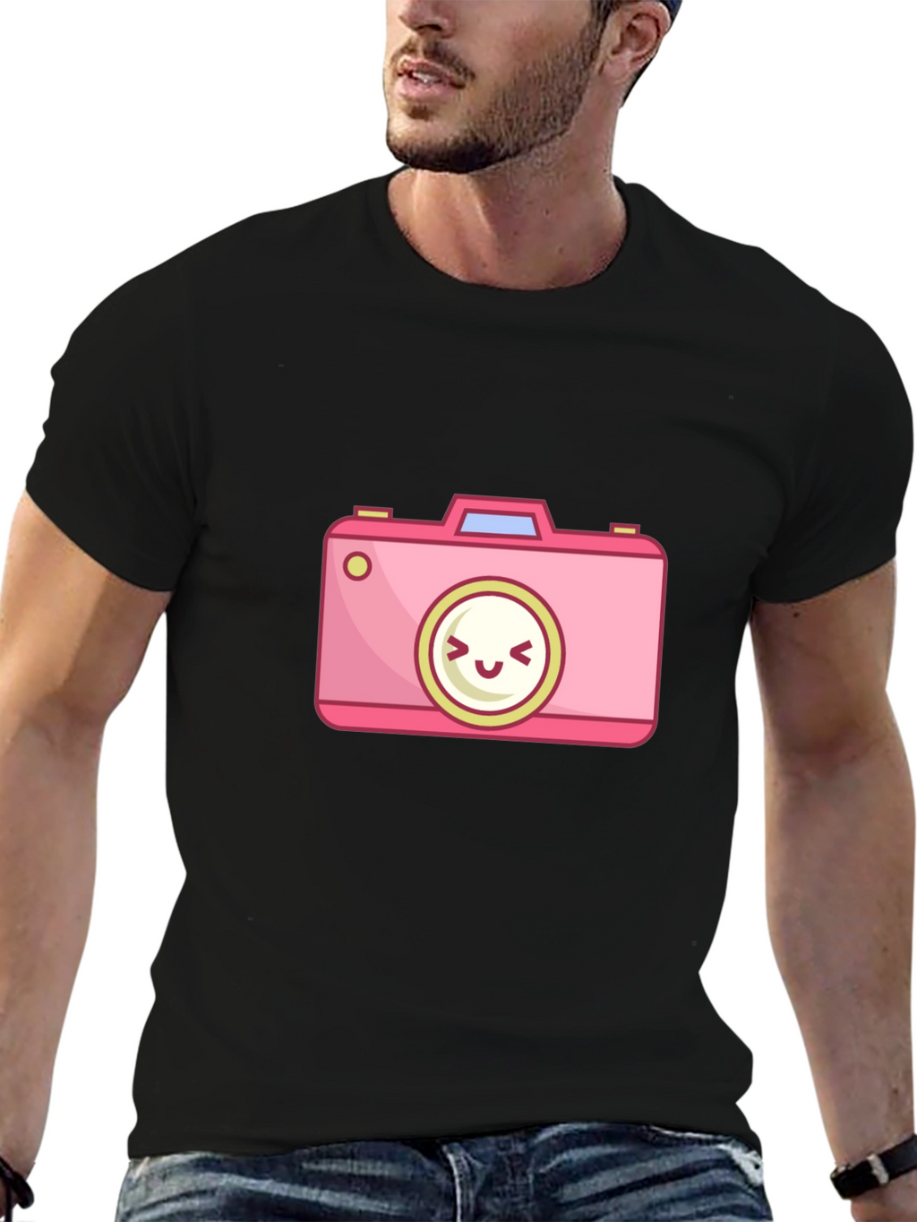 Cute Cartoon Camera Graphic T-Shirt