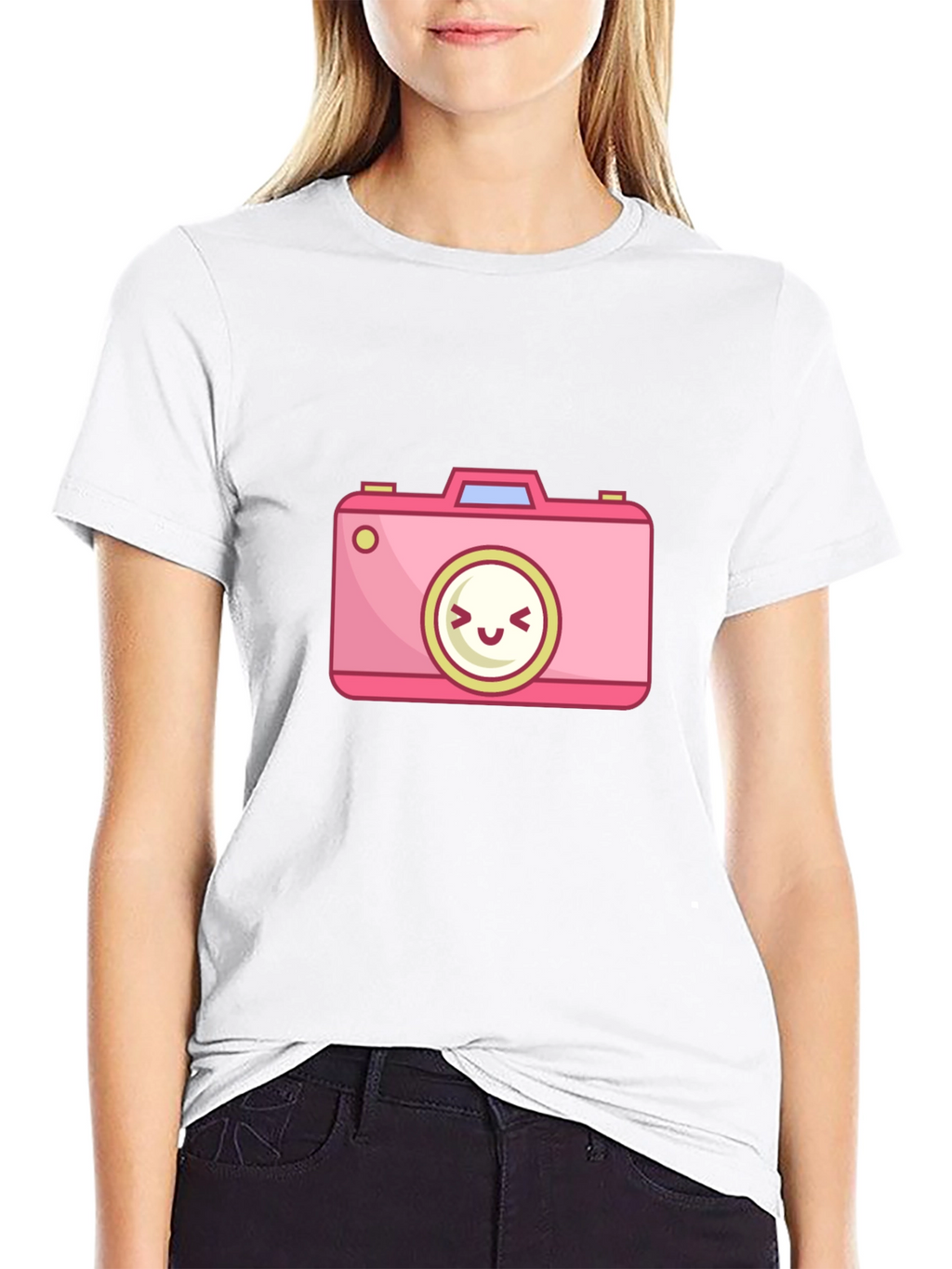 Cute Cartoon Camera Graphic T-Shirt