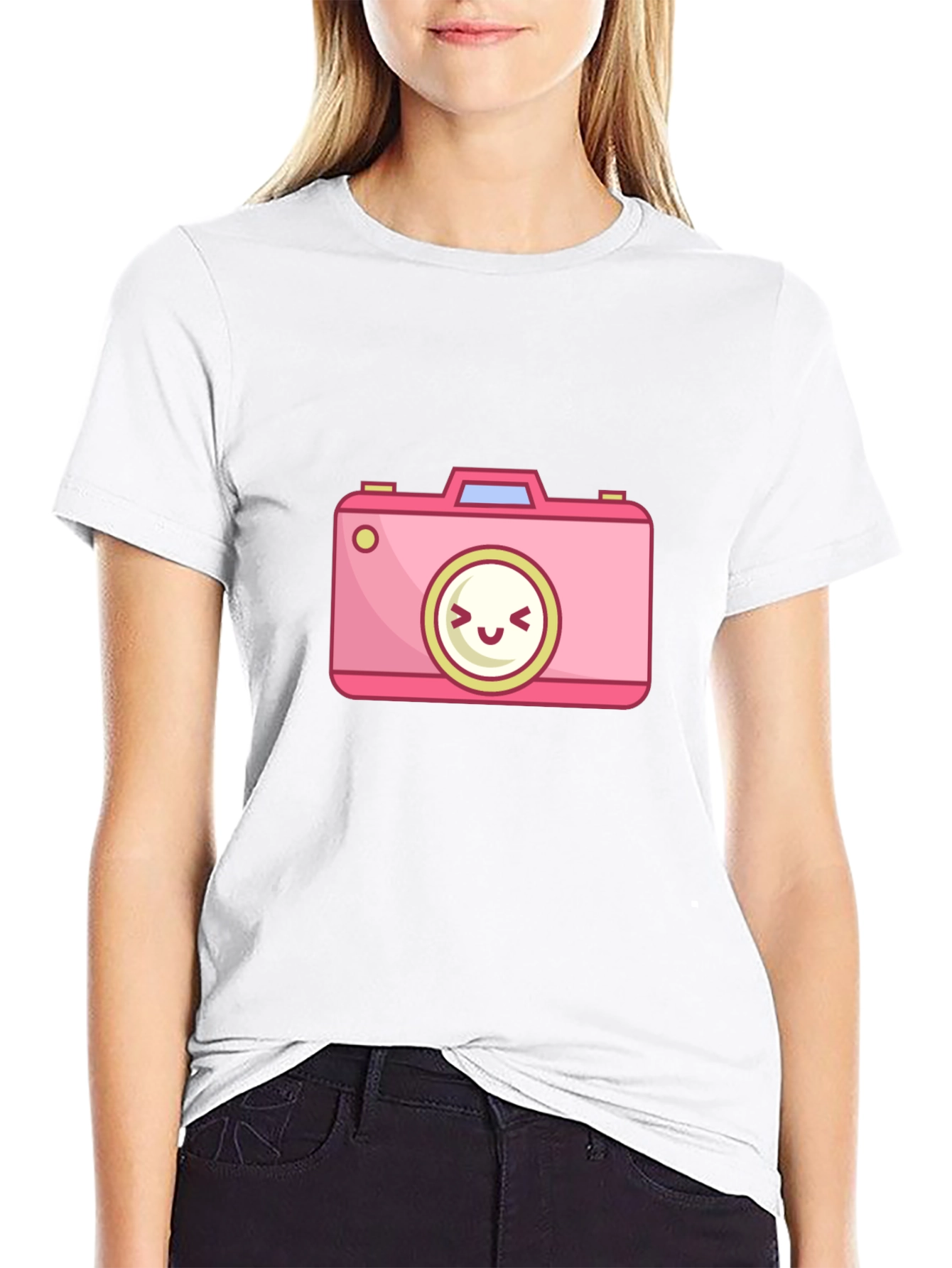 Cute Cartoon Camera Graphic T-Shirt