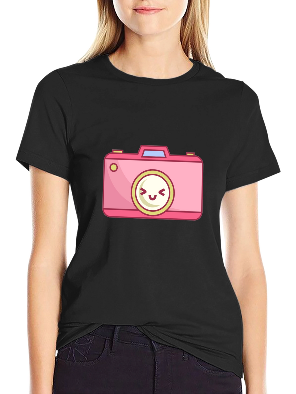 Cute Cartoon Camera Graphic T-Shirt