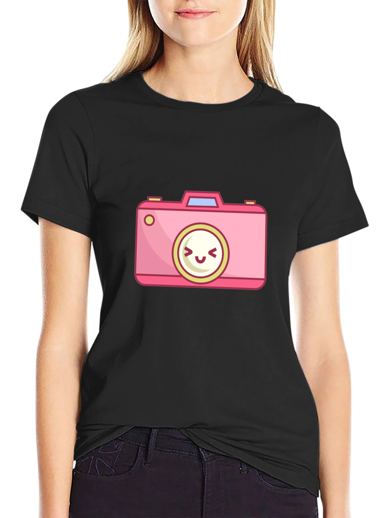 Cute Cartoon Camera Graphic T-Shirt
