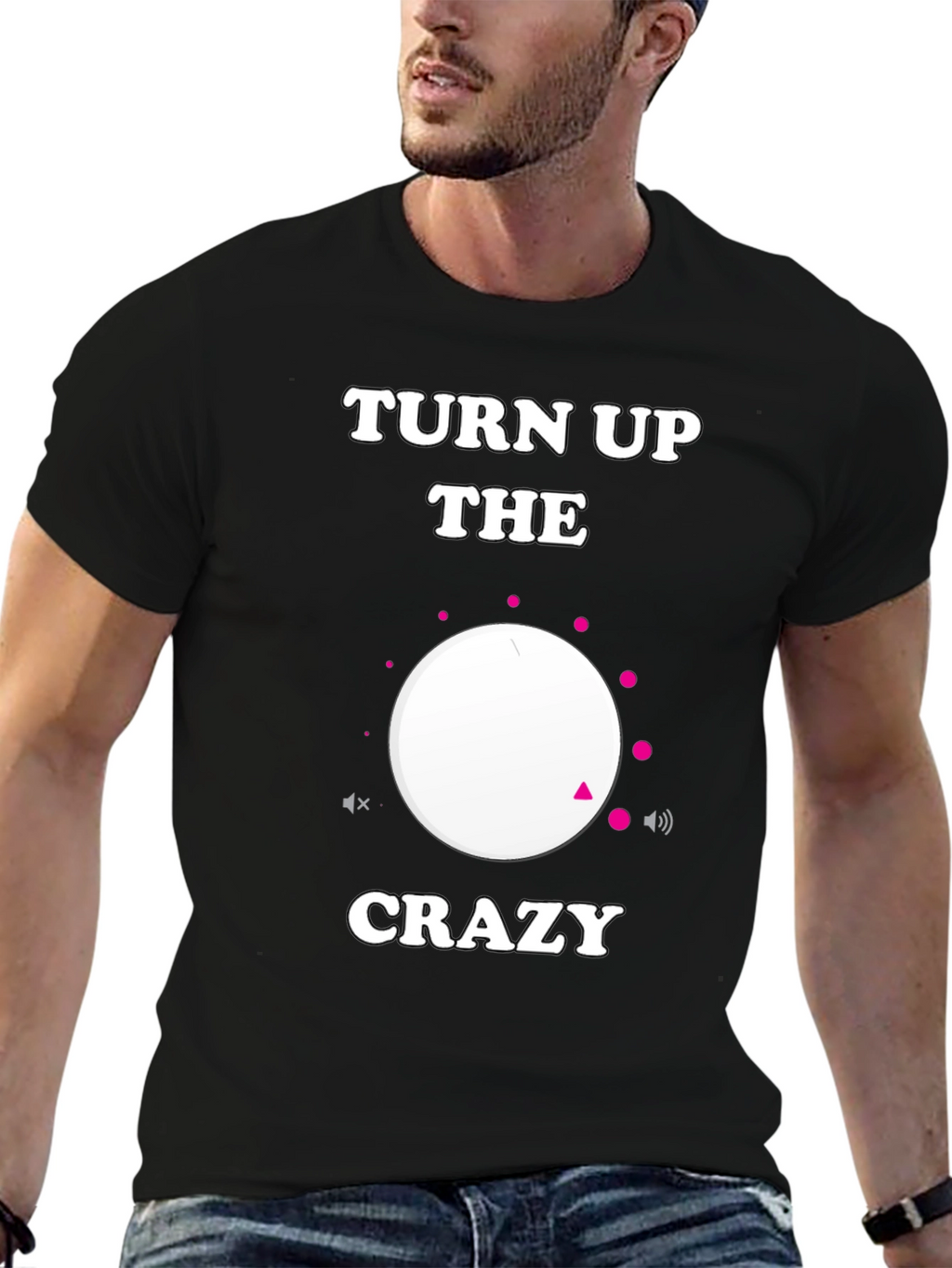 Turn Up the Crazy Black Graphic Tee