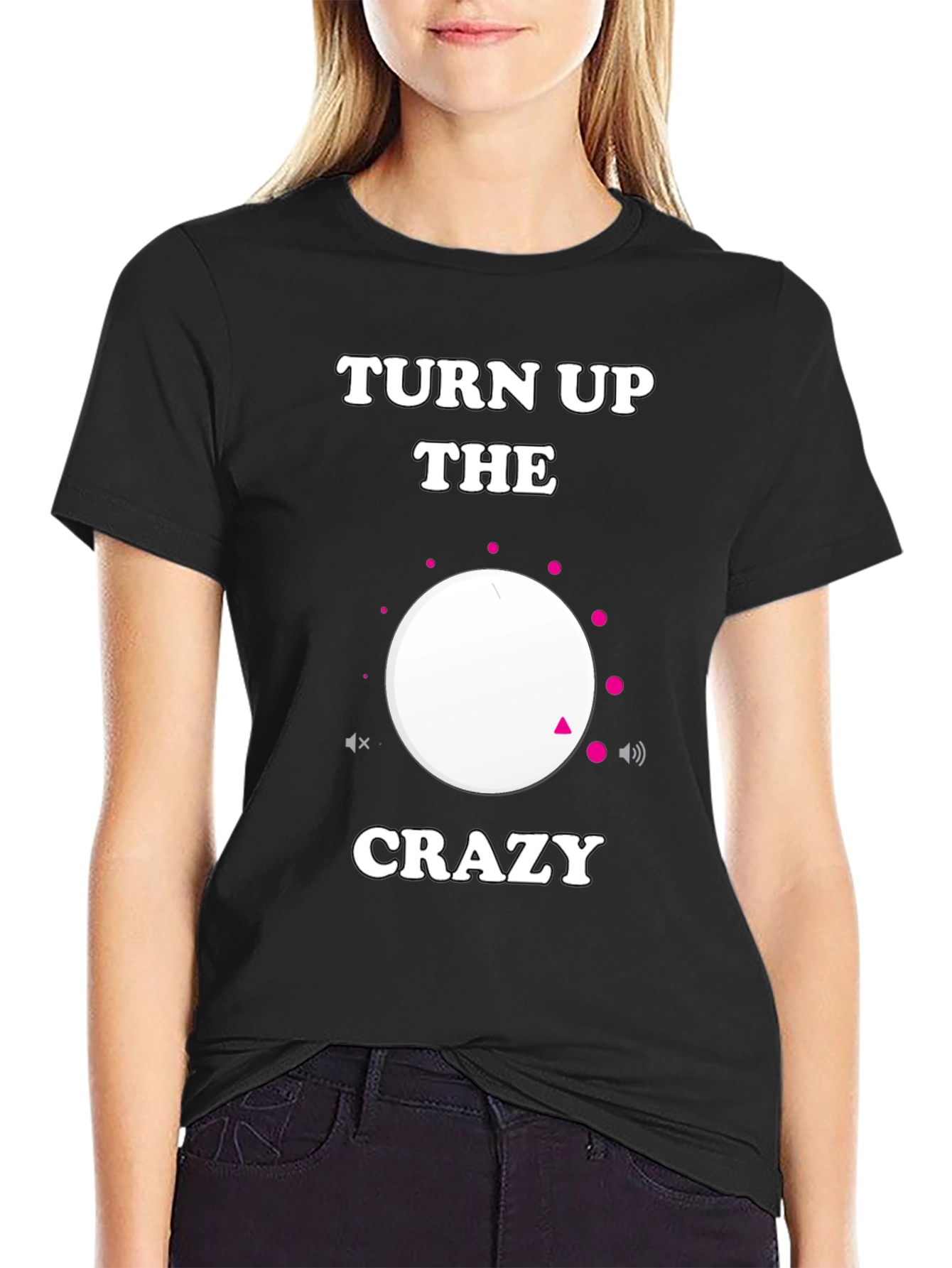 Turn Up the Crazy Black Graphic Tee
