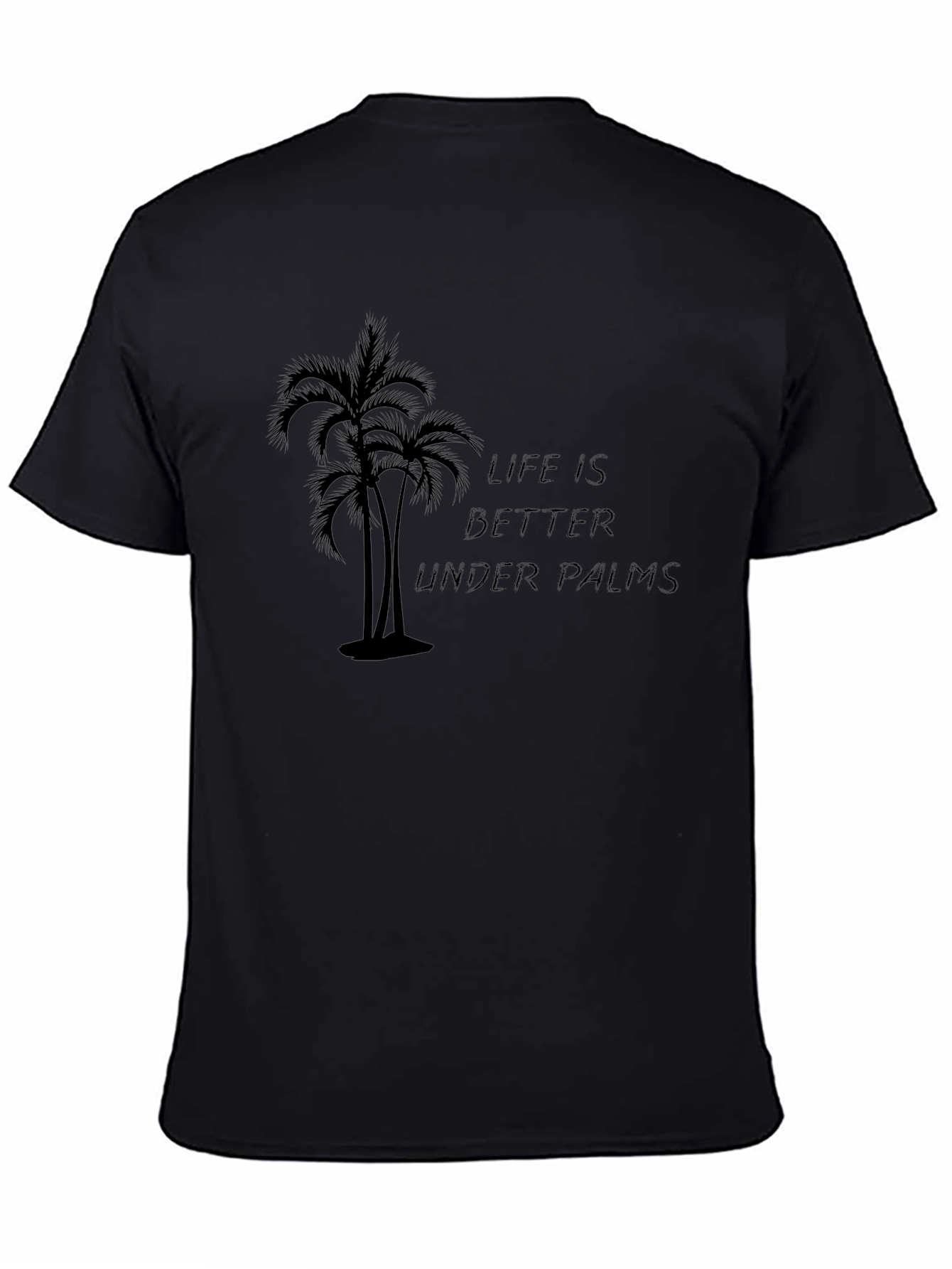 Life Is Better Under Palms Black Graphic Tee
