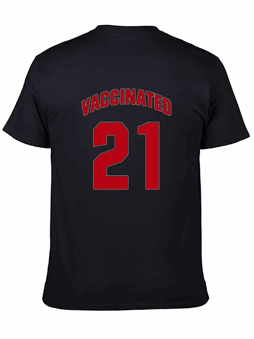 Vaccinated 21 T-Shirt - Black Jersey Style Tee
