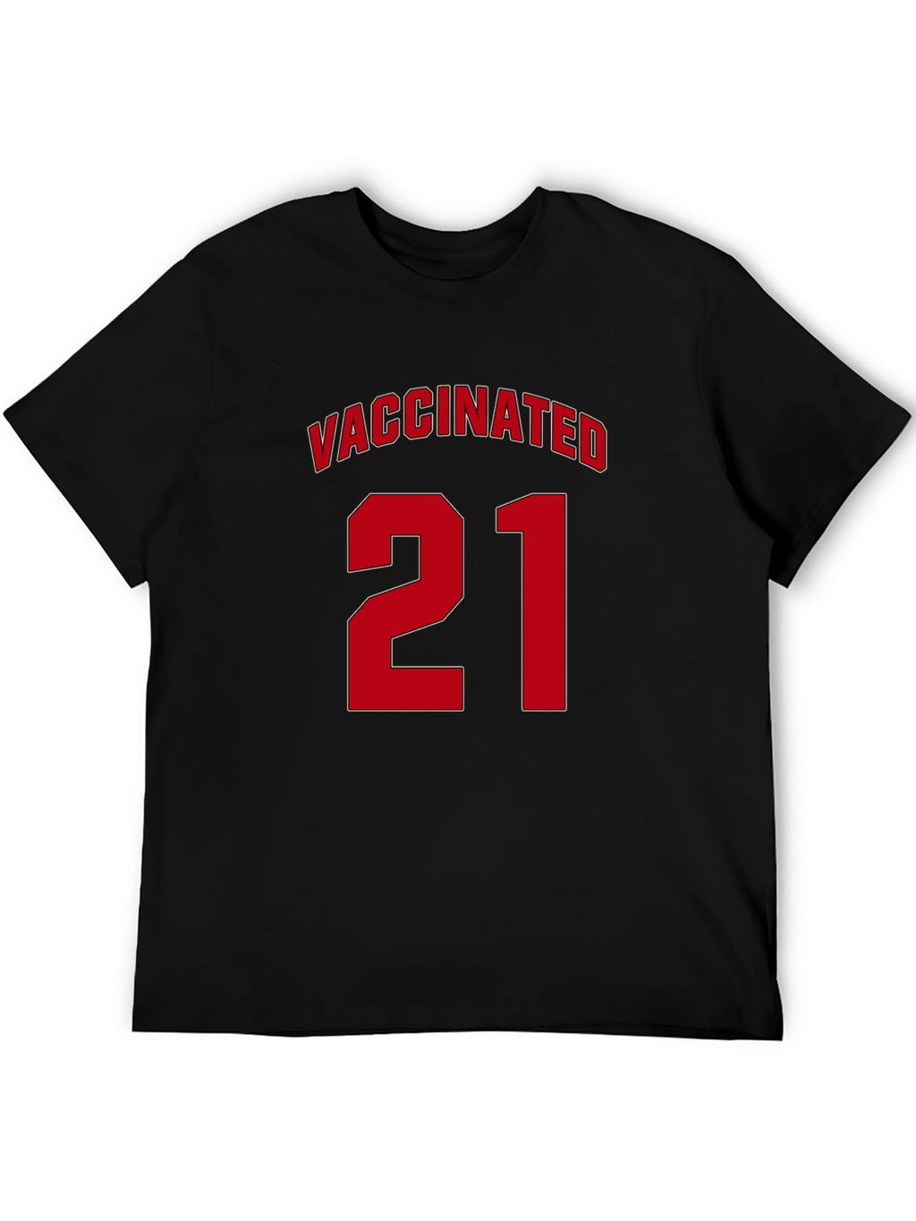 Vaccinated 21 T-Shirt - Black Jersey Style Tee