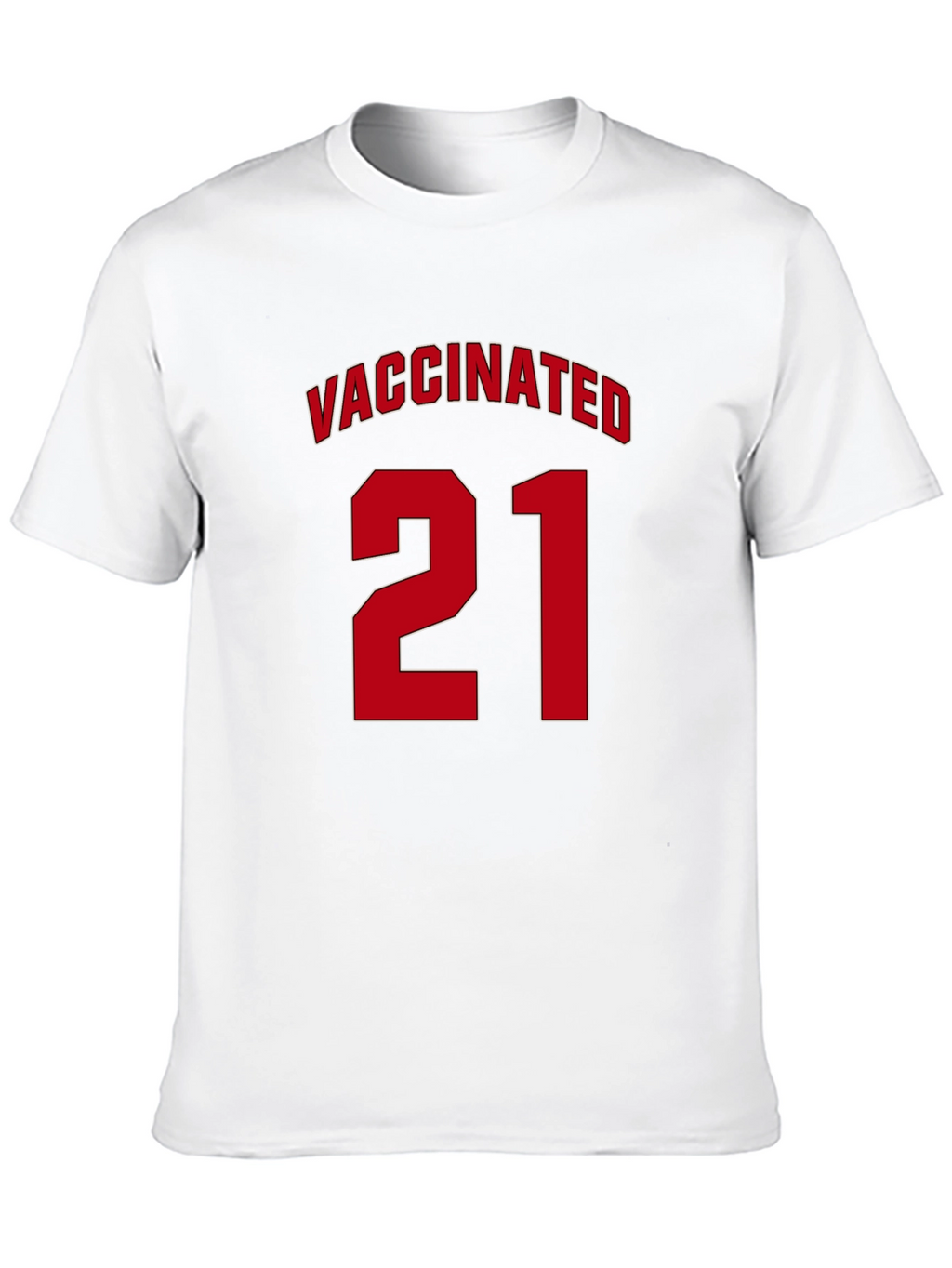 Vaccinated 21 T-Shirt - Black Jersey Style Tee
