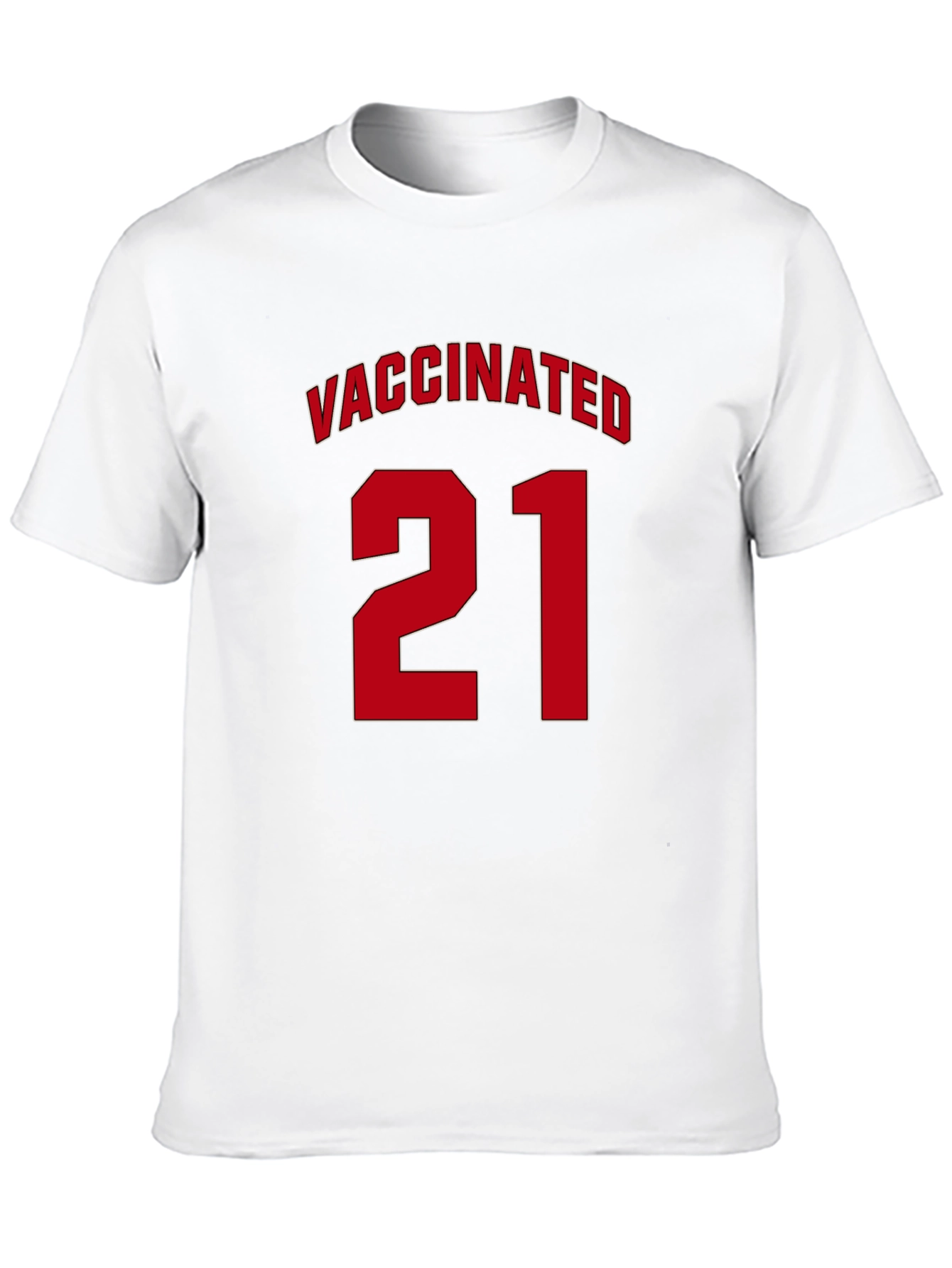 Vaccinated 21 T-Shirt - Black Jersey Style Tee