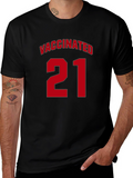Vaccinated 21 T-Shirt - Black Jersey Style Tee