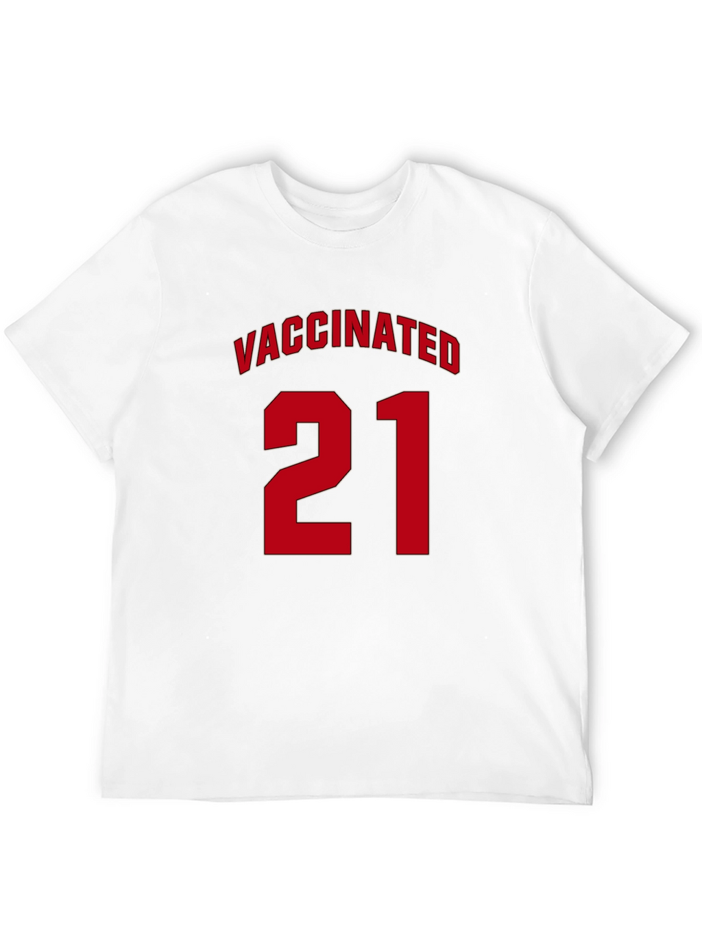 Vaccinated 21 T-Shirt - Black Jersey Style Tee