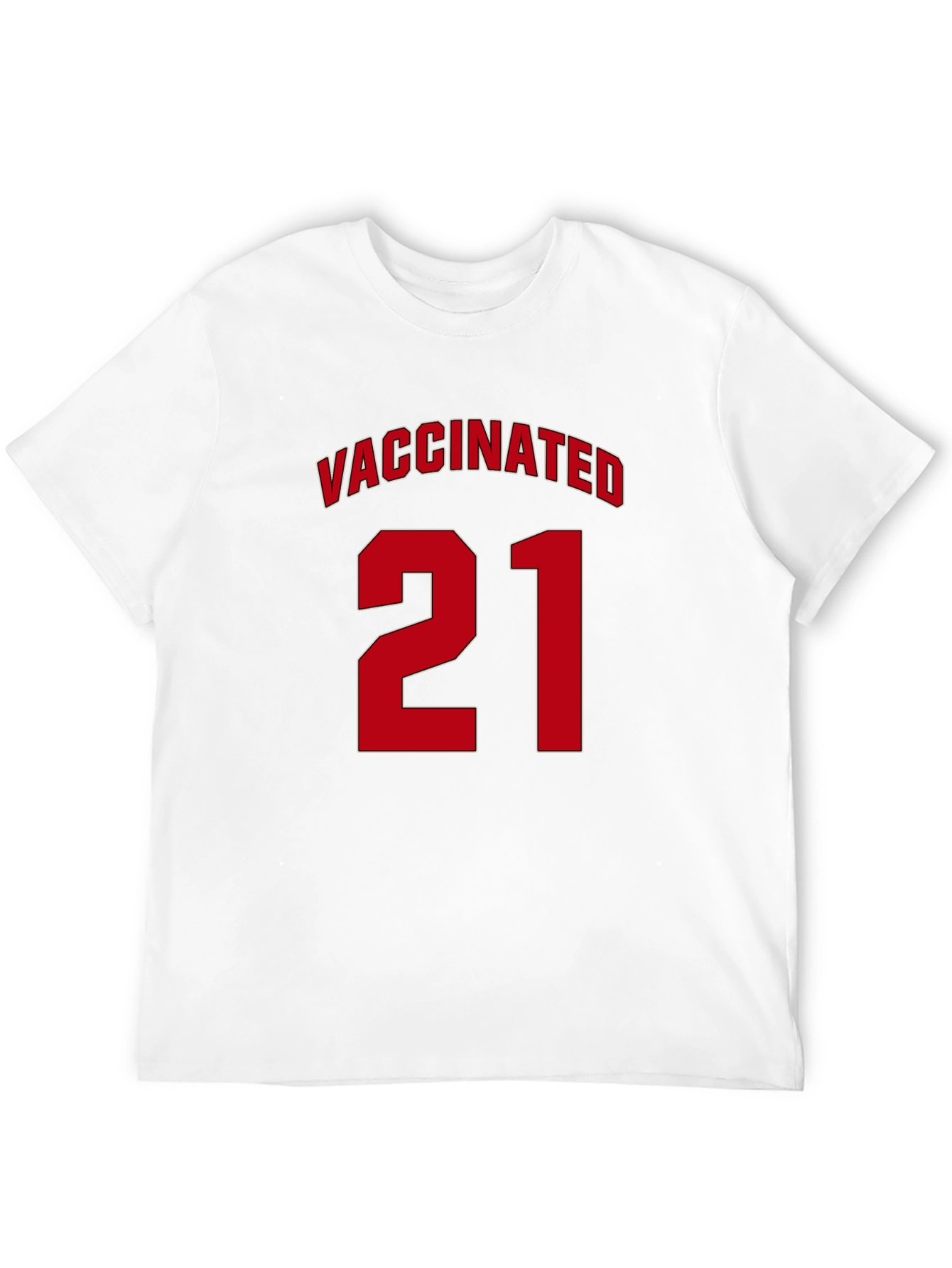 Vaccinated 21 T-Shirt - Black Jersey Style Tee