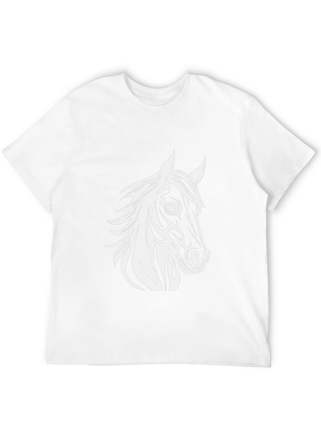 Black T-Shirt with Horse Head Graphic