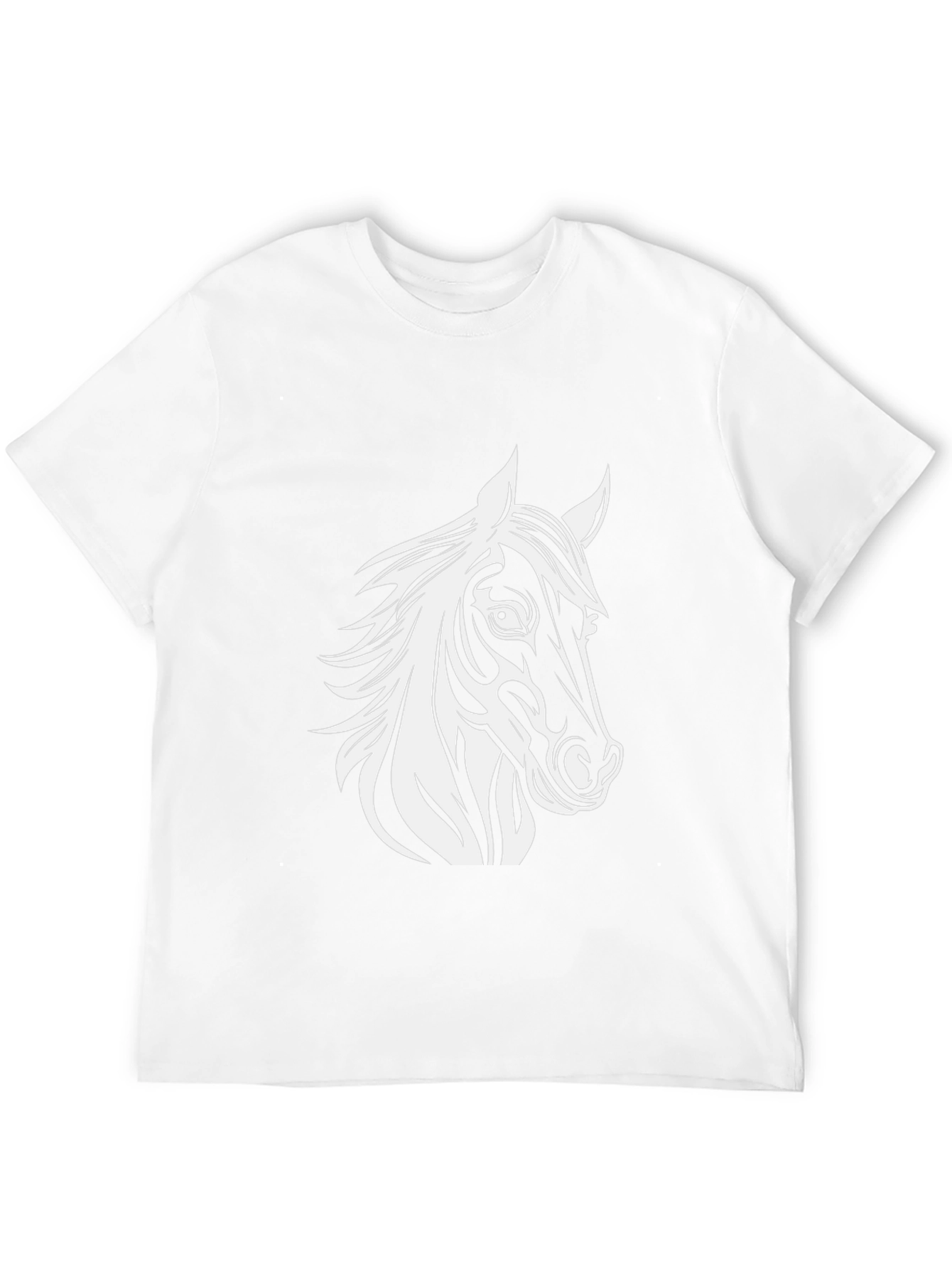 Black T-Shirt with Horse Head Graphic