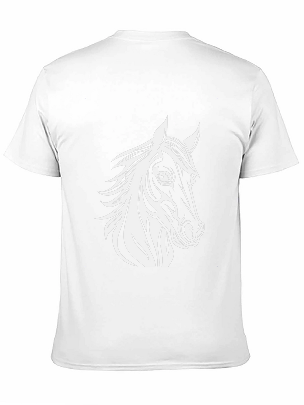 Black T-Shirt with Horse Head Graphic