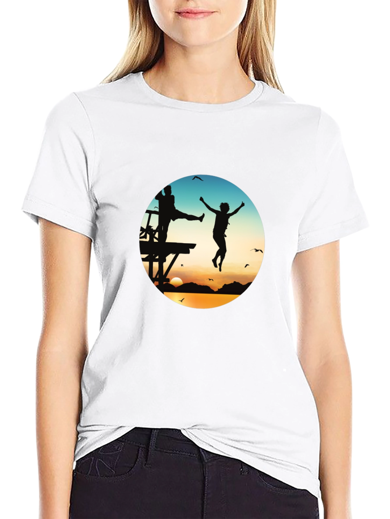 Sunset Jump T-Shirt - Graphic Tee
