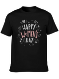 Happy Womens Day Graphic Tee - Black Unisex