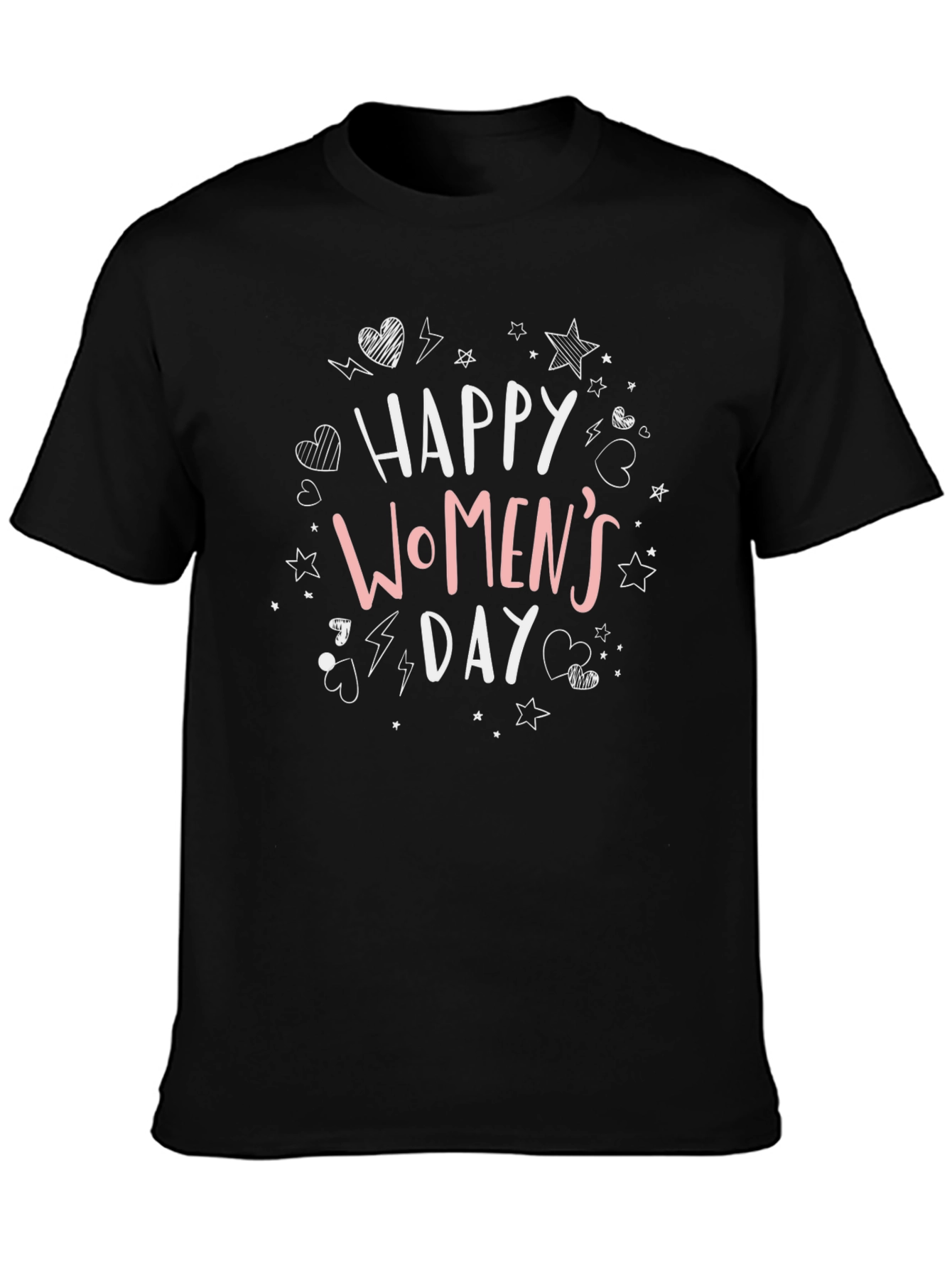 Happy Womens Day Graphic Tee - Black Unisex