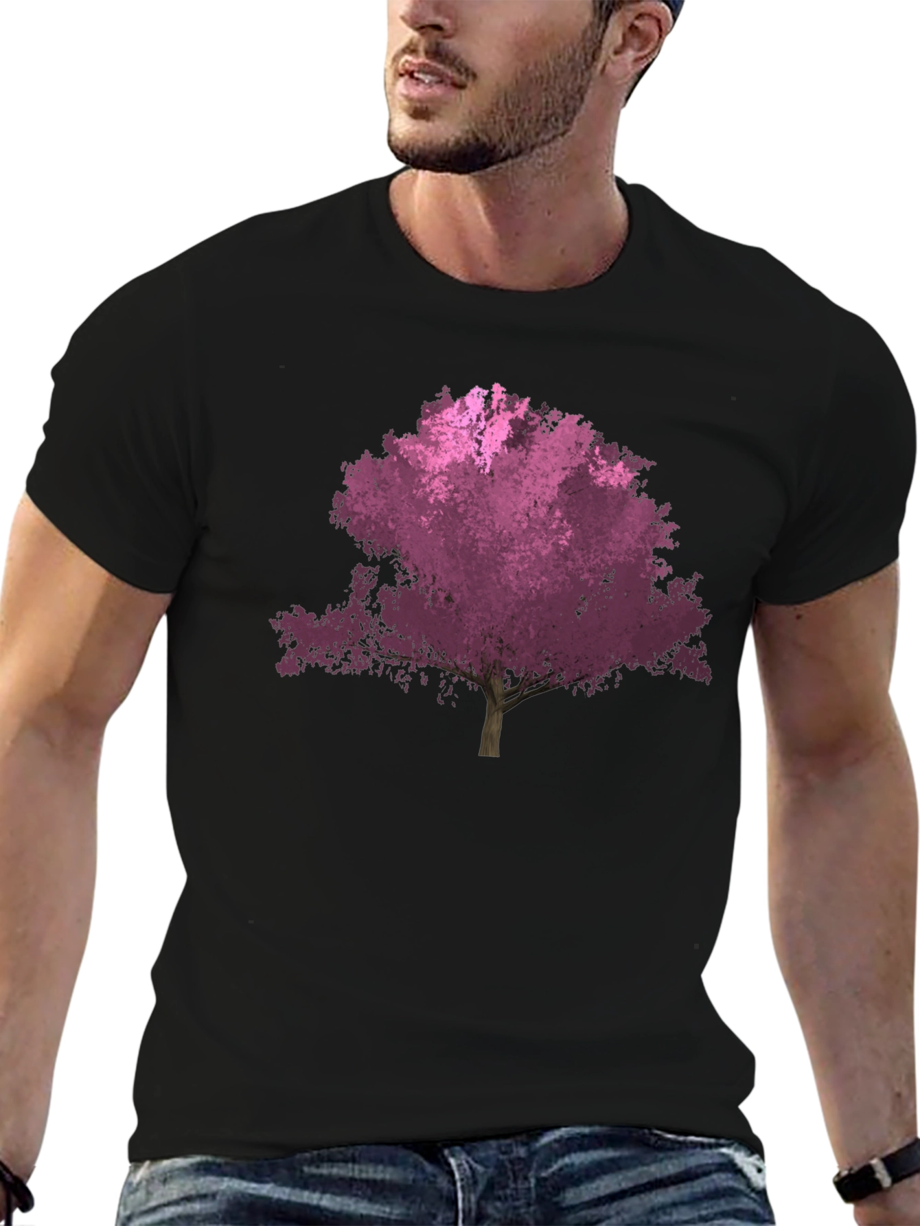 Tree Graphic Tee - Black Cotton Blend