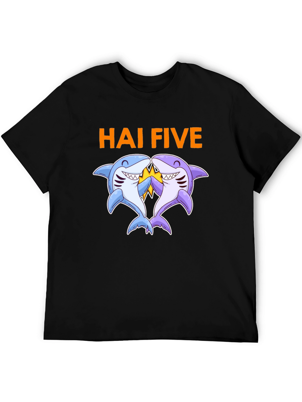 Hai Five Shark Graphic T-Shirt - Black