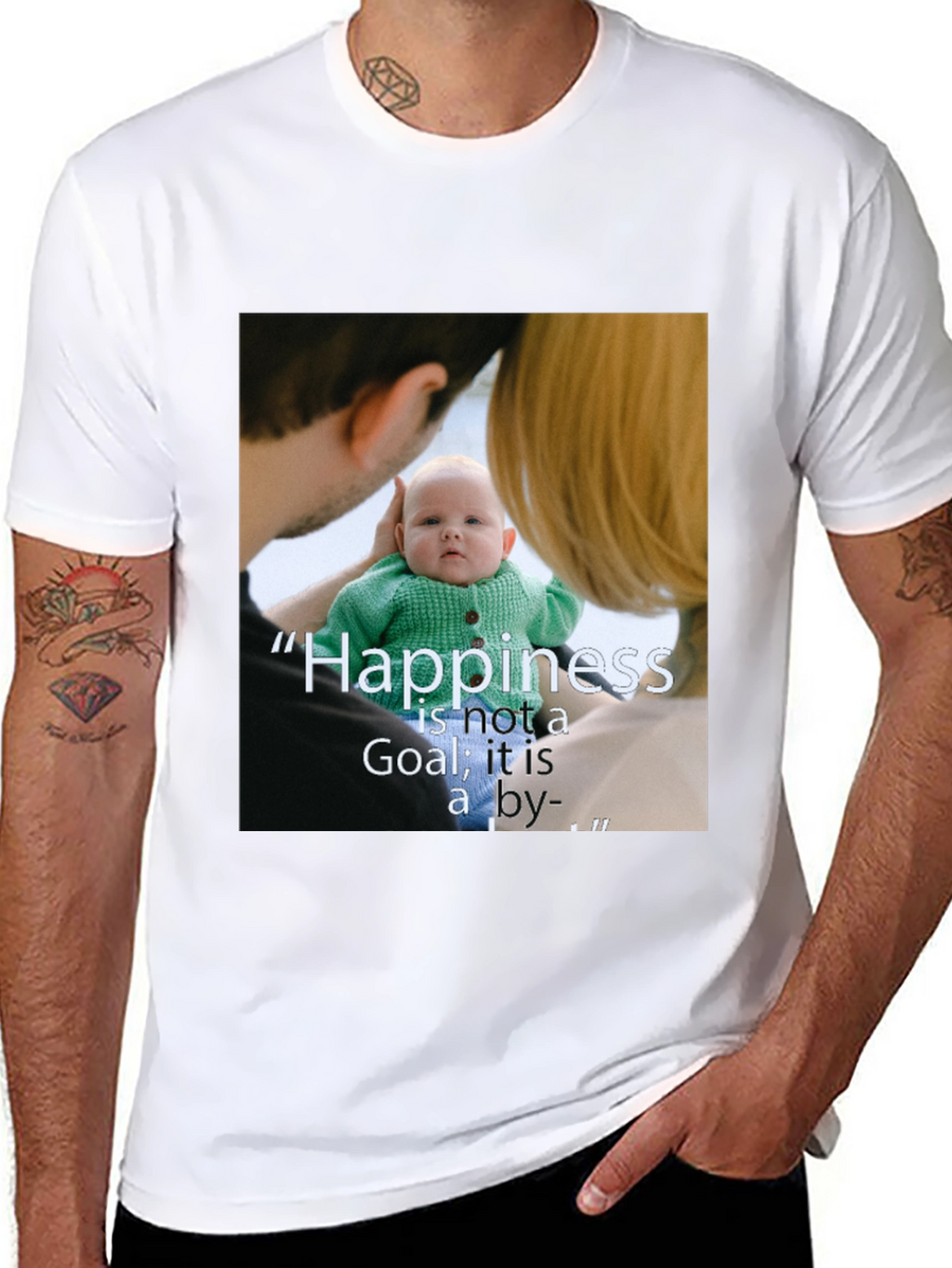 Family Photo Print Black T-Shirt